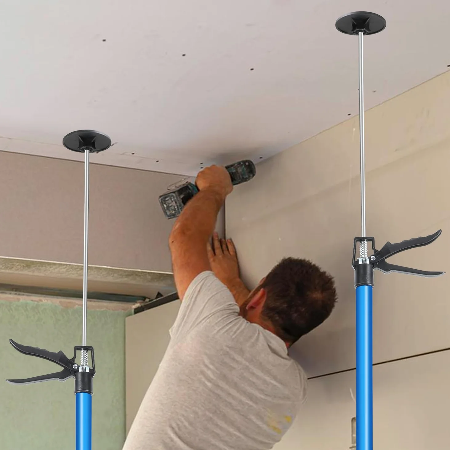 Juego de 4 soportes de techo, soporte de montaje de 115 – 290 cm, soporte telescópico regulable en altura, capacidad de carga de 50 kg, almohadillas antideslizantes de 10 cm, soporte para marco de