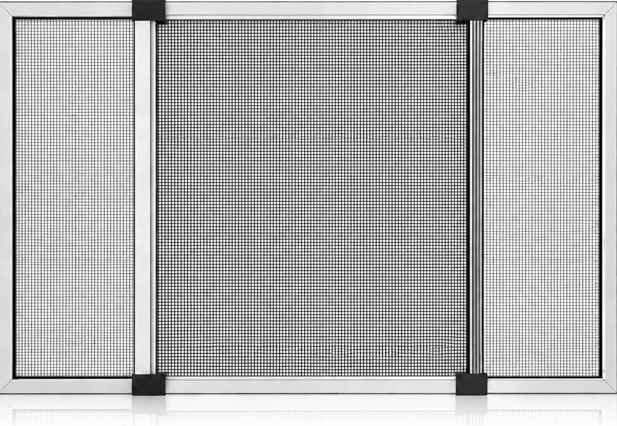 Mosquitera Extensible para Ventanas 40 x 50–92 cm, Marco de Aluminio Ajustable con Malla de Fibra de Vidrio, Protección contra Insectos, Instalación sin Taladro, Ideal para diario y verano