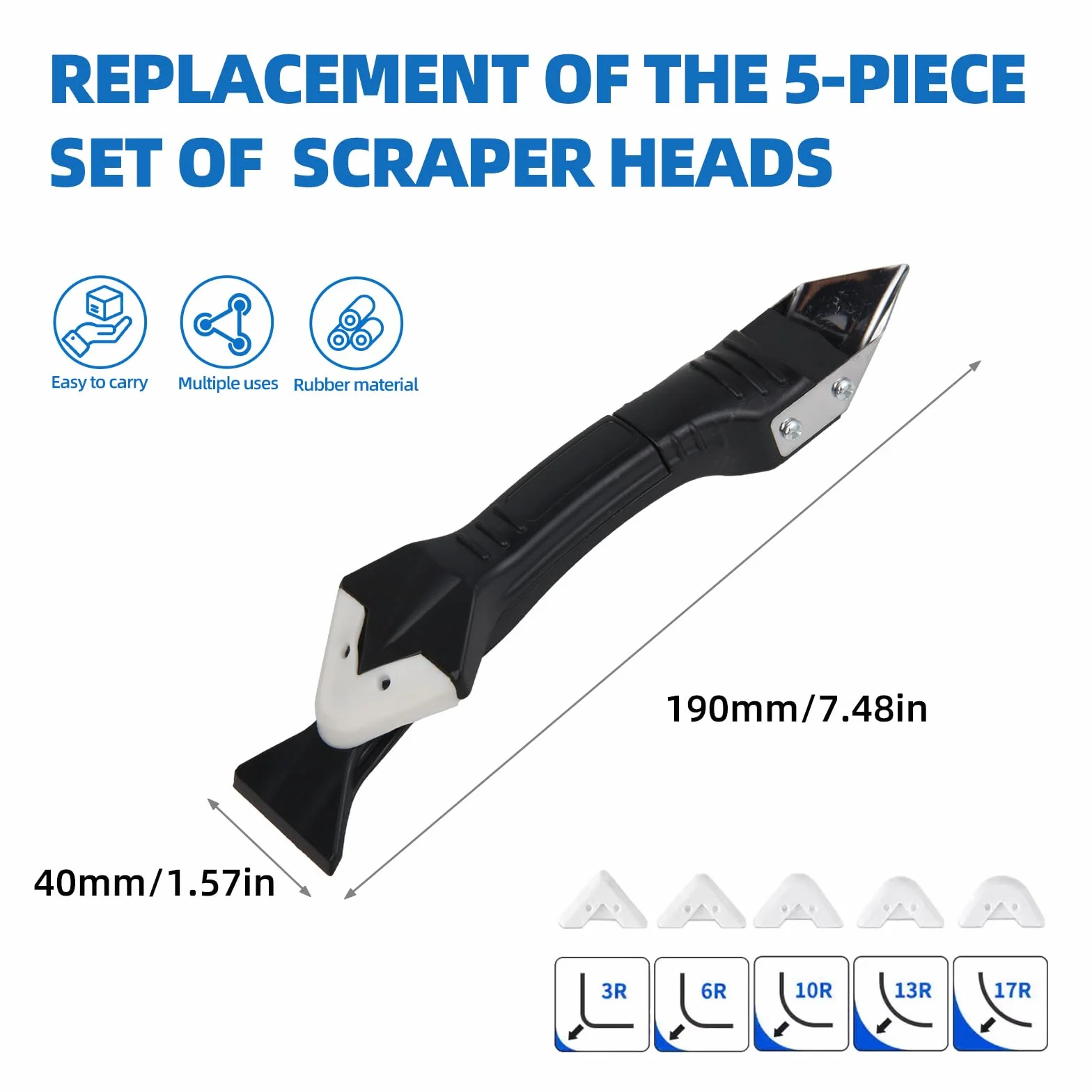 3 en 1 Aplicador Silicona Herramienta, LINKINNO Kit de Calafateo Herramientas de Eliminador de Sellantes Cemento Rascador Alisador de Masilla para Rasqueta Vitroceramica para Juntas Baño de Cocina