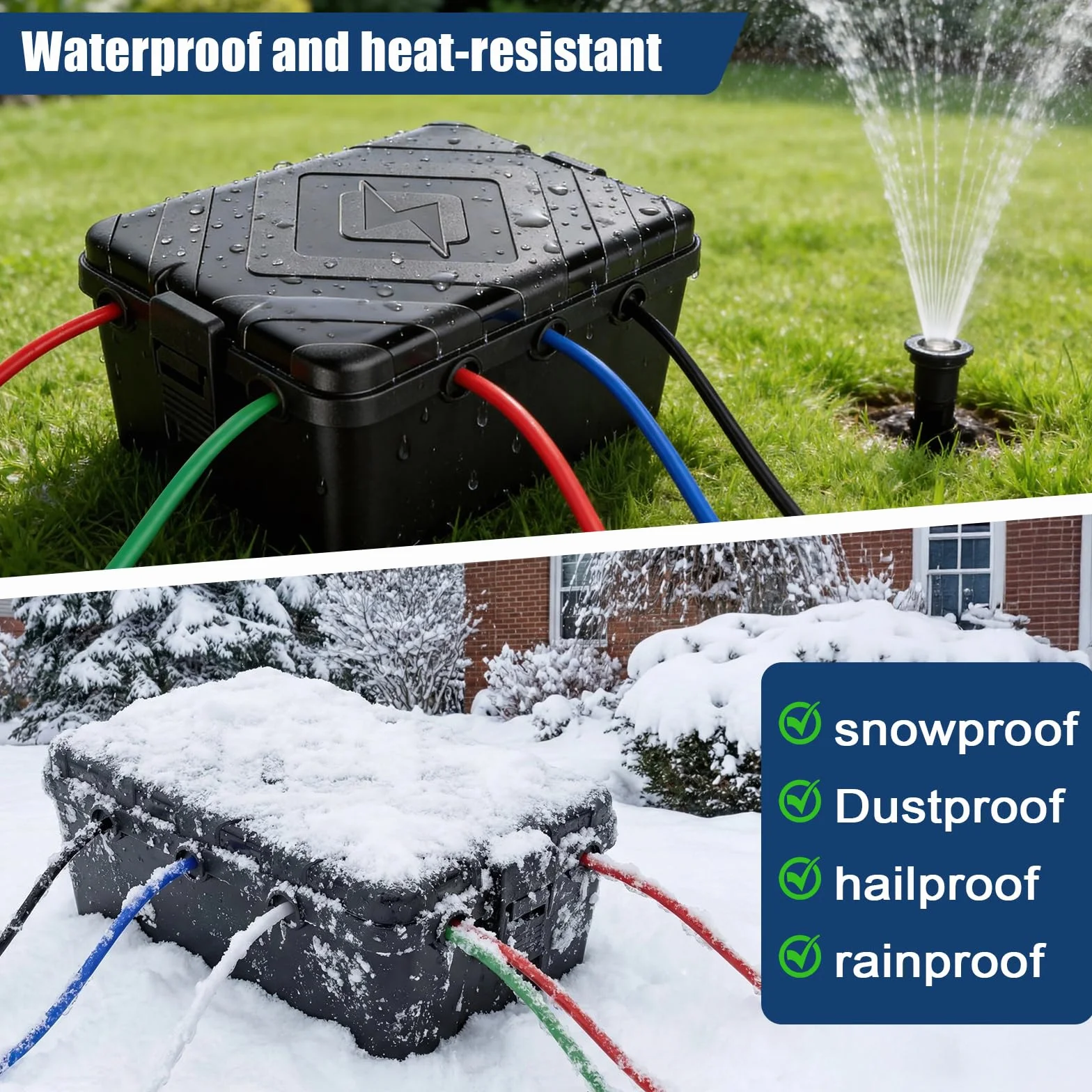 Caja Eléctrica Grande para Exteriores, Caja Eléctrica Impermeable IP54 Resistente al Agua, Accesorios para Electricidad, para Proteger Regletas, Enchufes 32x21x13cm