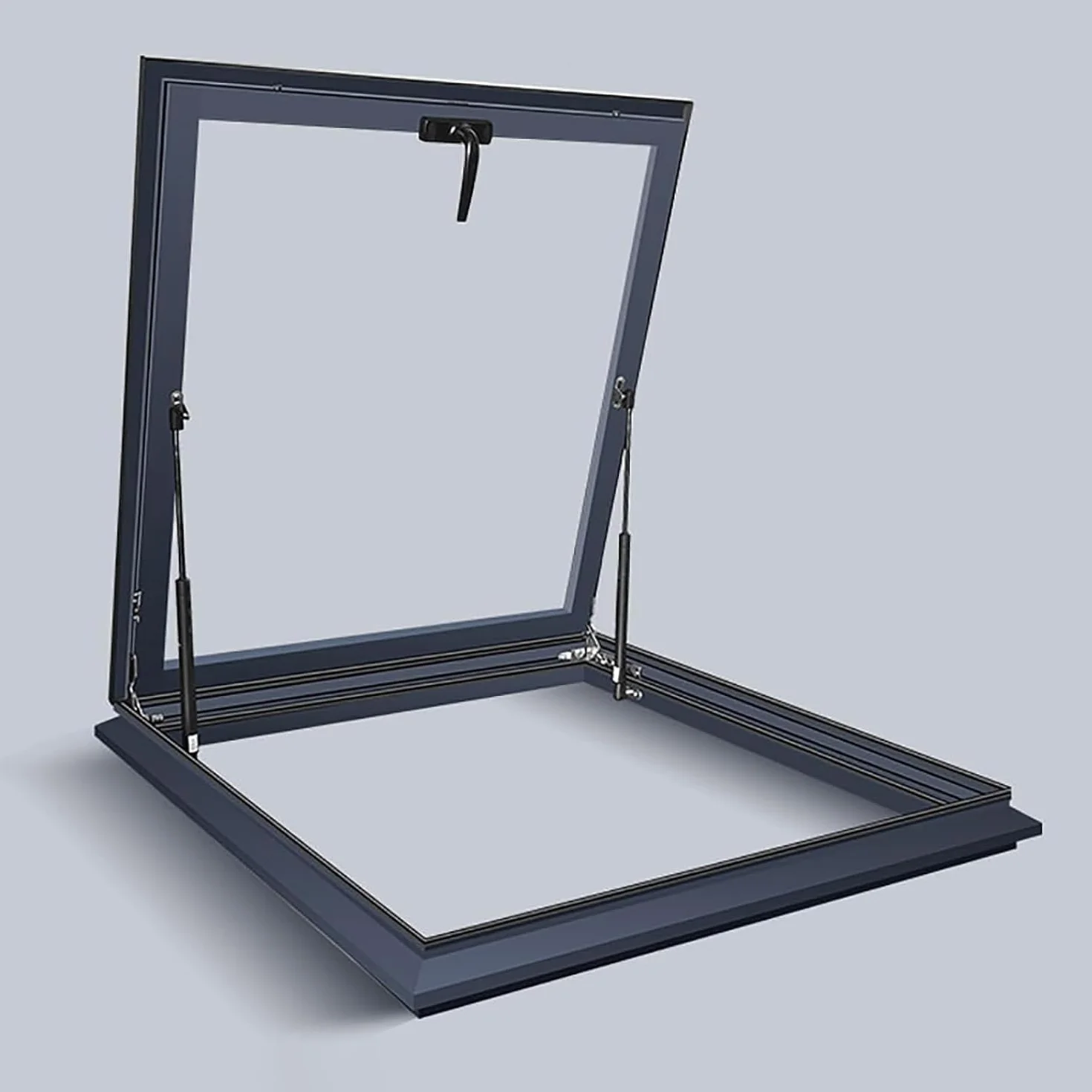 Claraboya de Aluminio, Ventana de tejado para Vivienda, Doble acristalamiento, ventilación Manual, Rectangular, Apta para áticos, solarios,60x70cm/23.6x27.6in4.2