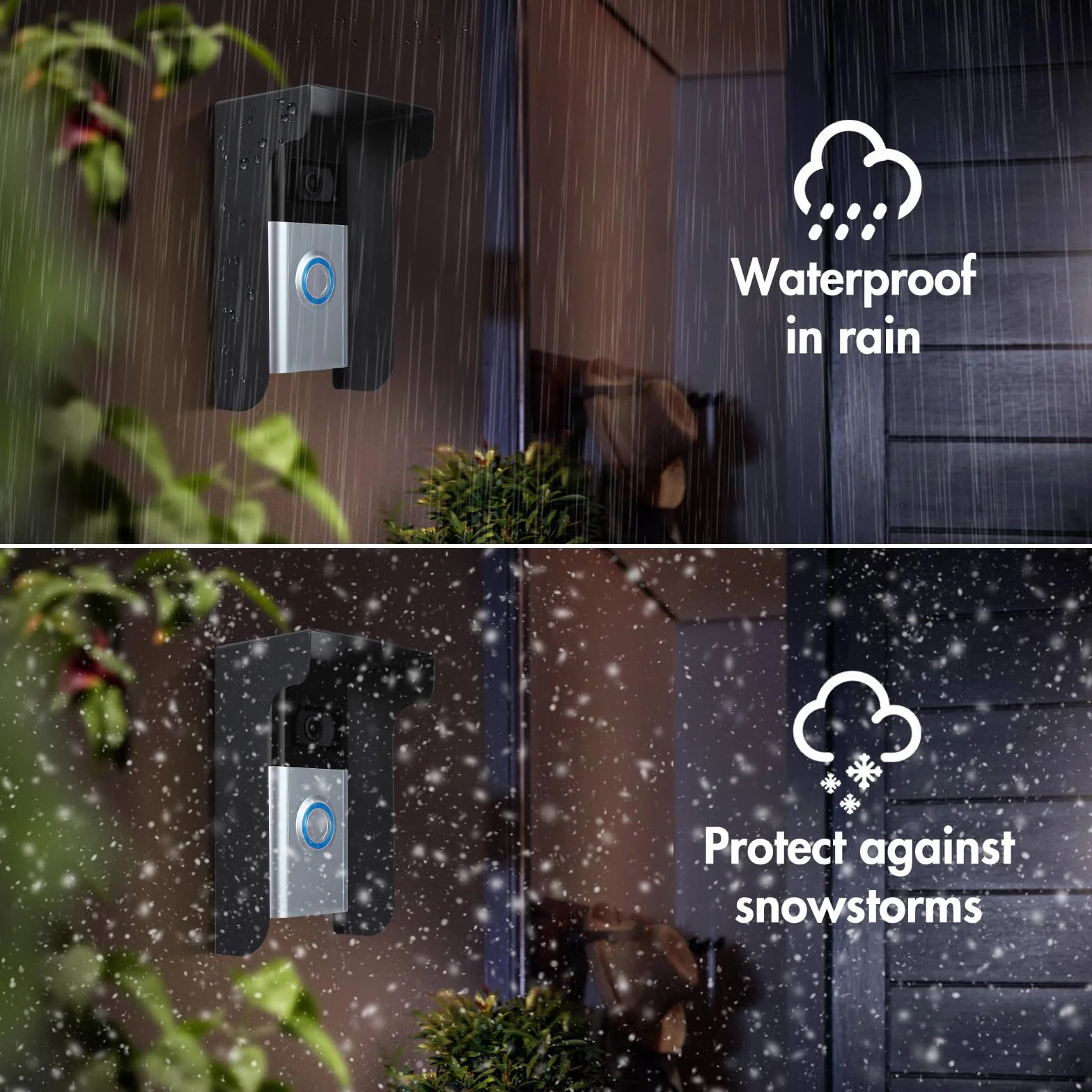 Protección contra la lluvia para timbre de puerta con vídeo, soporte para timbre de puerta con vídeo resistente a la lluvia, cubierta para timbre con protección antideslumbrante, protección