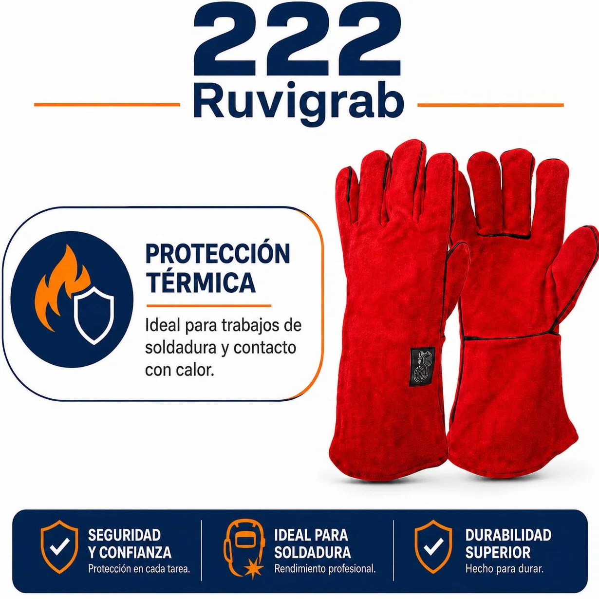 Guantes de Soldador Ignífugos para Altas Temperaturas RuviGrab