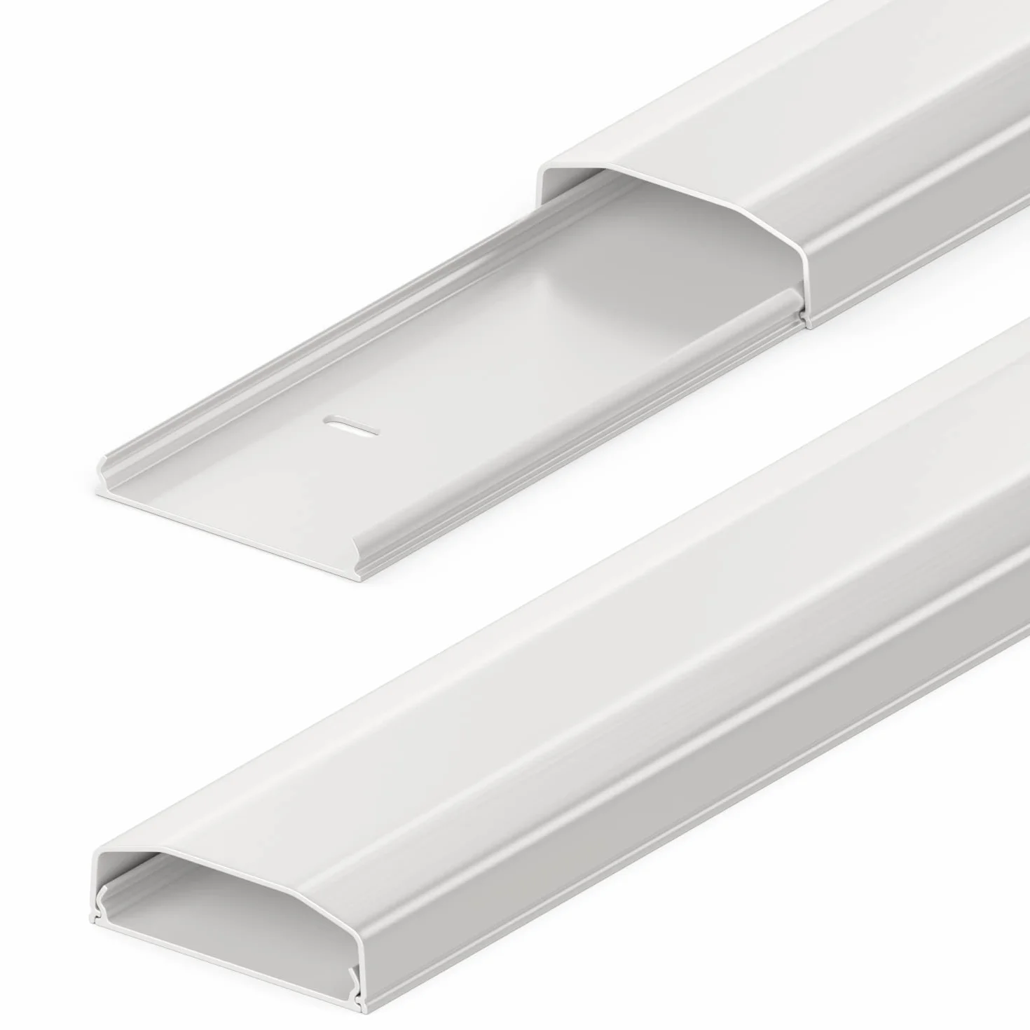 deleyCON Canaleta Universal para Colocar Cables y Líneas PVC de Primera Longitud de 100cm Ancho de 6cm Altura de 2cm - Blanco