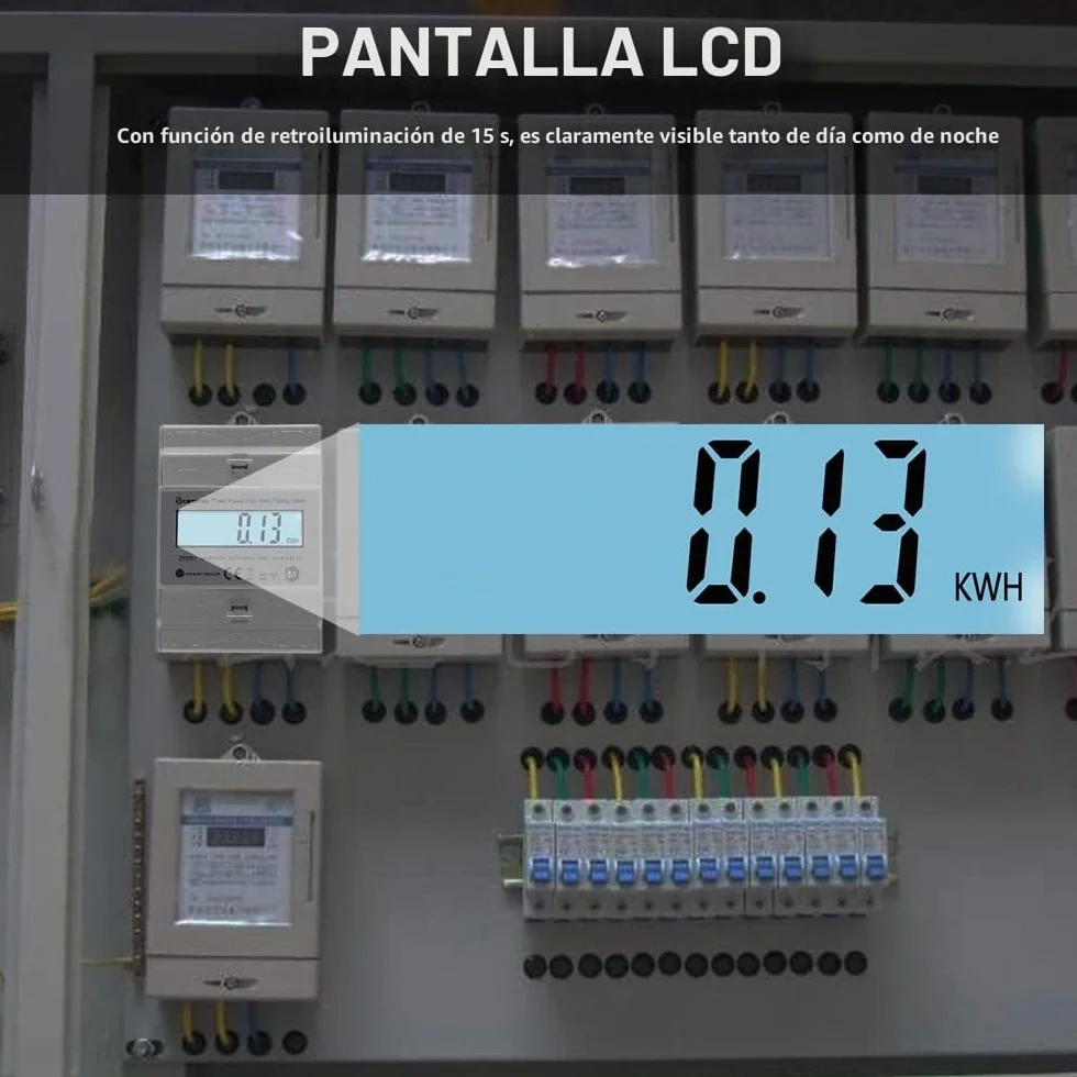 KETOTEK Contador Trifásico Carril DIN Vatímetro Bidireccional 3x230V/400V 50/60Hz DTS331 Medida kWh
