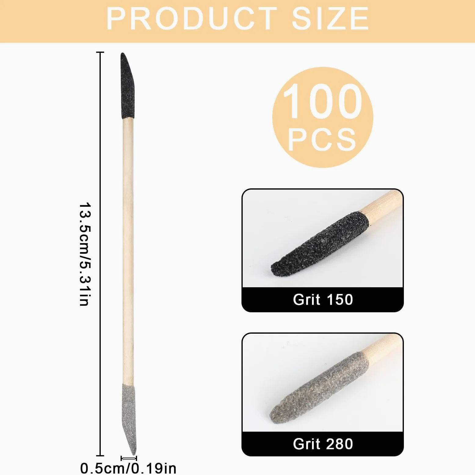 100 varillas de lijado, granularidad con 150# negro/280# gris con doble hilo de lijado fino para modelismo Gundam, artesanía de madera, pulido de uñas