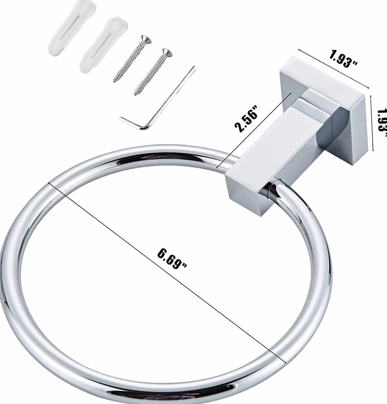 YUET Toallero de Anilla, Porta Toallas Redondo, Acero Inoxidable, Montaje en Pared (Plata)