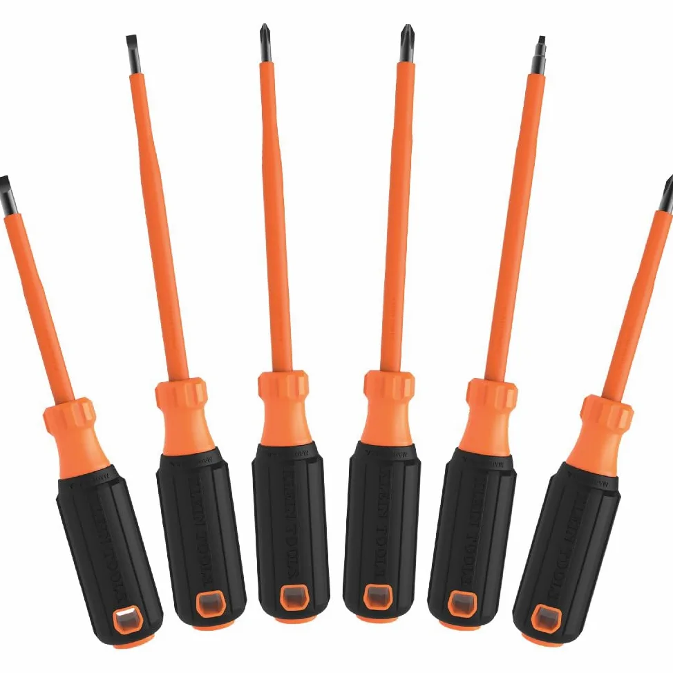 Klein Tools 85076INS | Juego De Destornilladores Aislados VDE | 6 Piezas | Aislamiento 1000 V IEC 60900 | Fabricado En EE UU