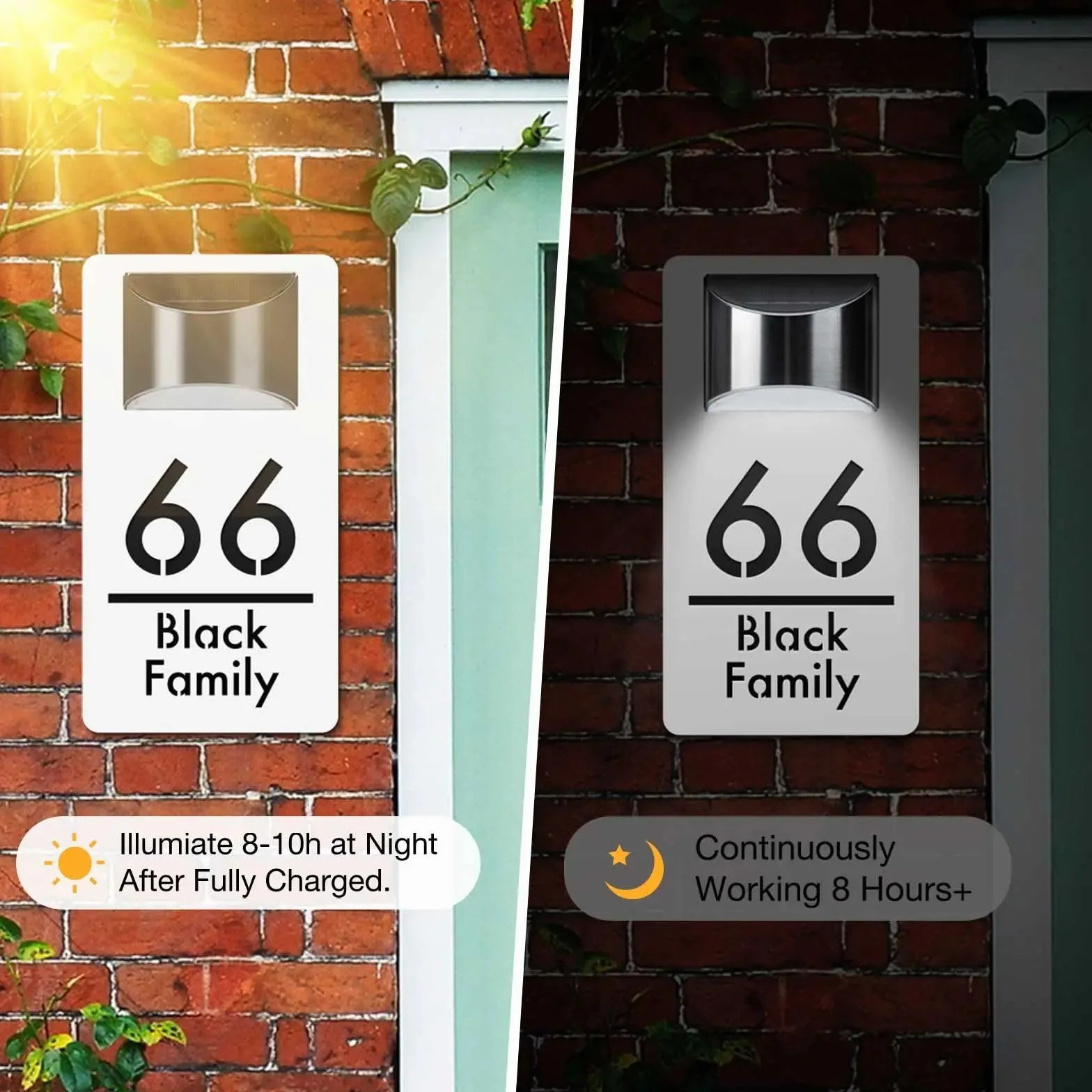 Letrero Solar Personalizado Para Casa Con Luz Solar,Letrero Solar De Dirección Iluminado,Números De Dirección De Casa,Nombre De Calle, Iluminación Led Contemporánea Para Casa,Oficina, Hotel,Cuadrado