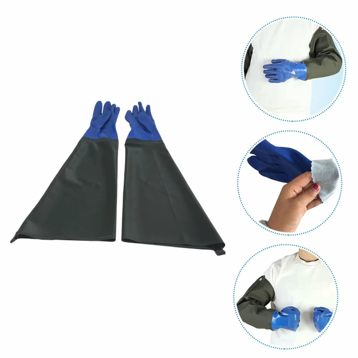Sewroro Guantes de Goma Resistentes al Aceite y Ácidos con Recubrimiento PVC Antideslizante Extra Gruesos y Largos para Limpieza Industrial y Uso Seguro Trabajo Químico y Lavado de Platos