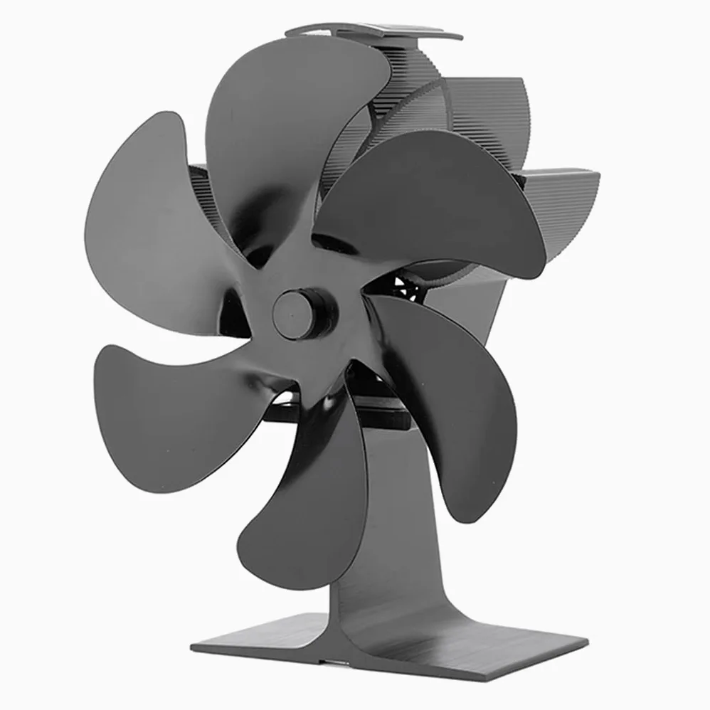 Calentador Estufa con ventilador, chimenea, leña, circulación de aire caliente, 6 aspas, ideal regalo para hogar, familia, estufa, ventilador, funciona con calor, sin necesidad de batería ni