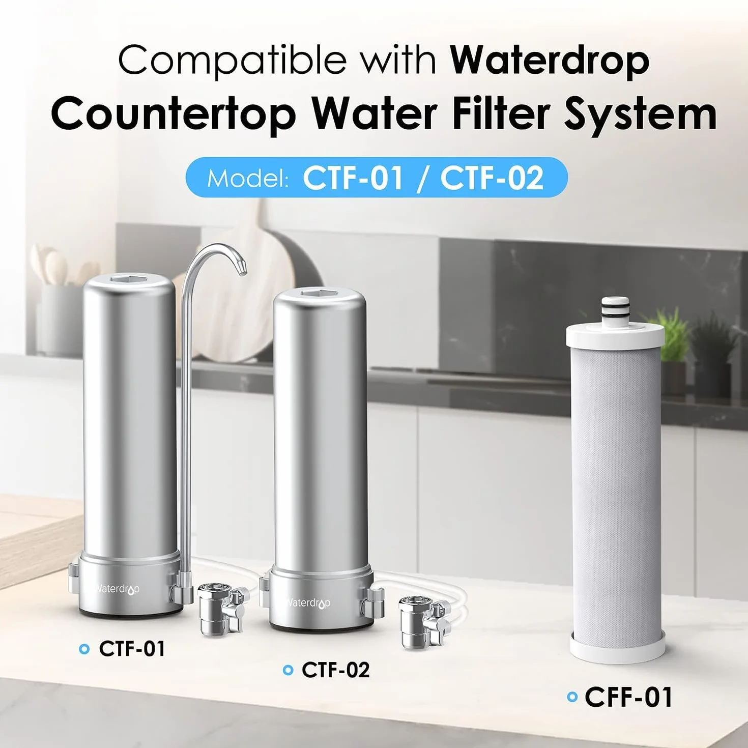 Waterdrop WD-CFF-01 Filtro de Repuesto Grifo 5 Etapas Reduce Metales Pesados Cloro