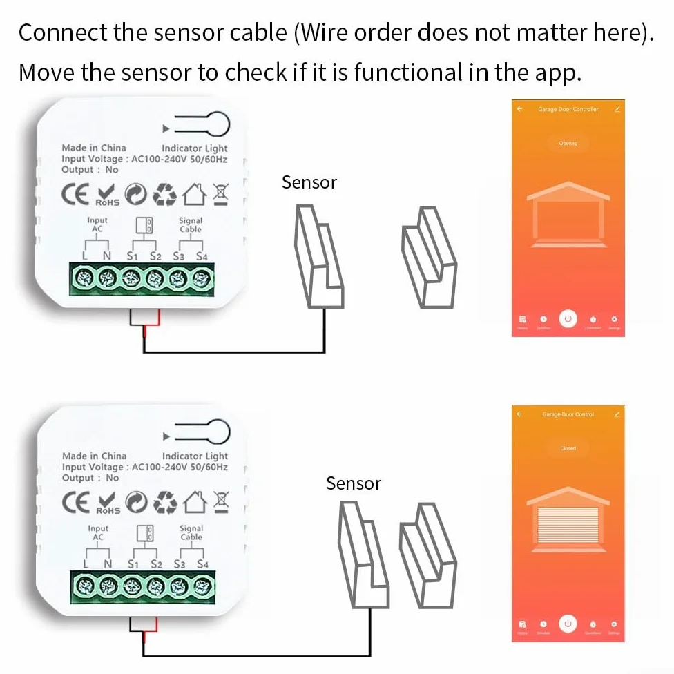 TUYA Smart para controlador de puerta de garaje ZIGBEE, interruptor remoto de aplicación, control de voz, kit de abridor automático de puerta corredera