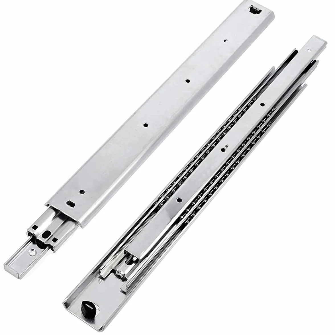 GTV - Set de Guias Correderas para Cajones de Extracción Total 53.9 x 700 mm, Acero Galvanizado de 2 mm, Correderas Telescopicas, Rieles Cajones Soporta hasta 100 kg, Rieles para Cajones - 4 Piezas