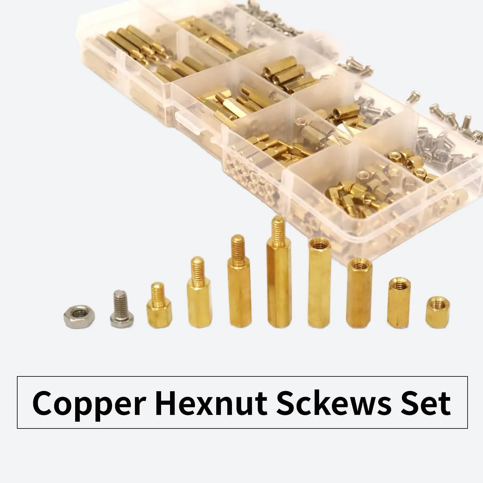 300 separadores de latón para placa base, tornillos, tuerca de manguito, M3, surtido de espaciadores para placa base PCB, hexagonal, macho y hembra