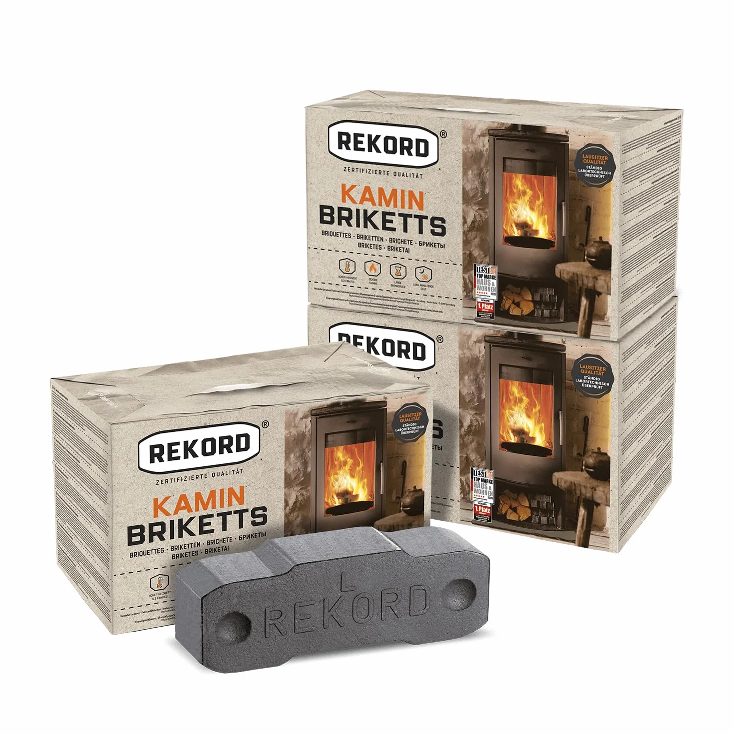 Paligo - Briquetas de lignito de carbón para chimeneas y hornos, paquete de 10 kg x 3 envases de 30 kg / 1 cartón récord