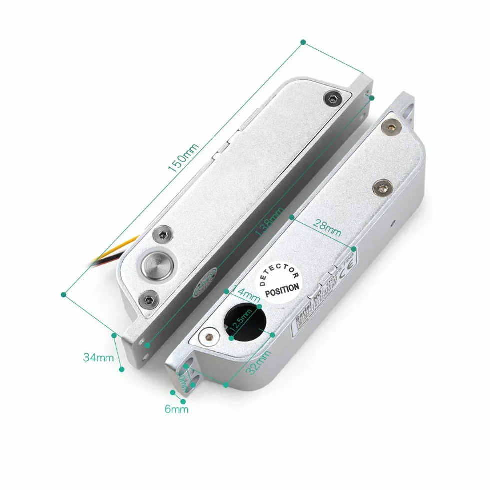 AMAO Cerradura de perno de descenso eléctrico DC 12V Fail Safe Cerradura de puerta electrónica para el sistema de seguridad de control de acceso con tiempo de retraso