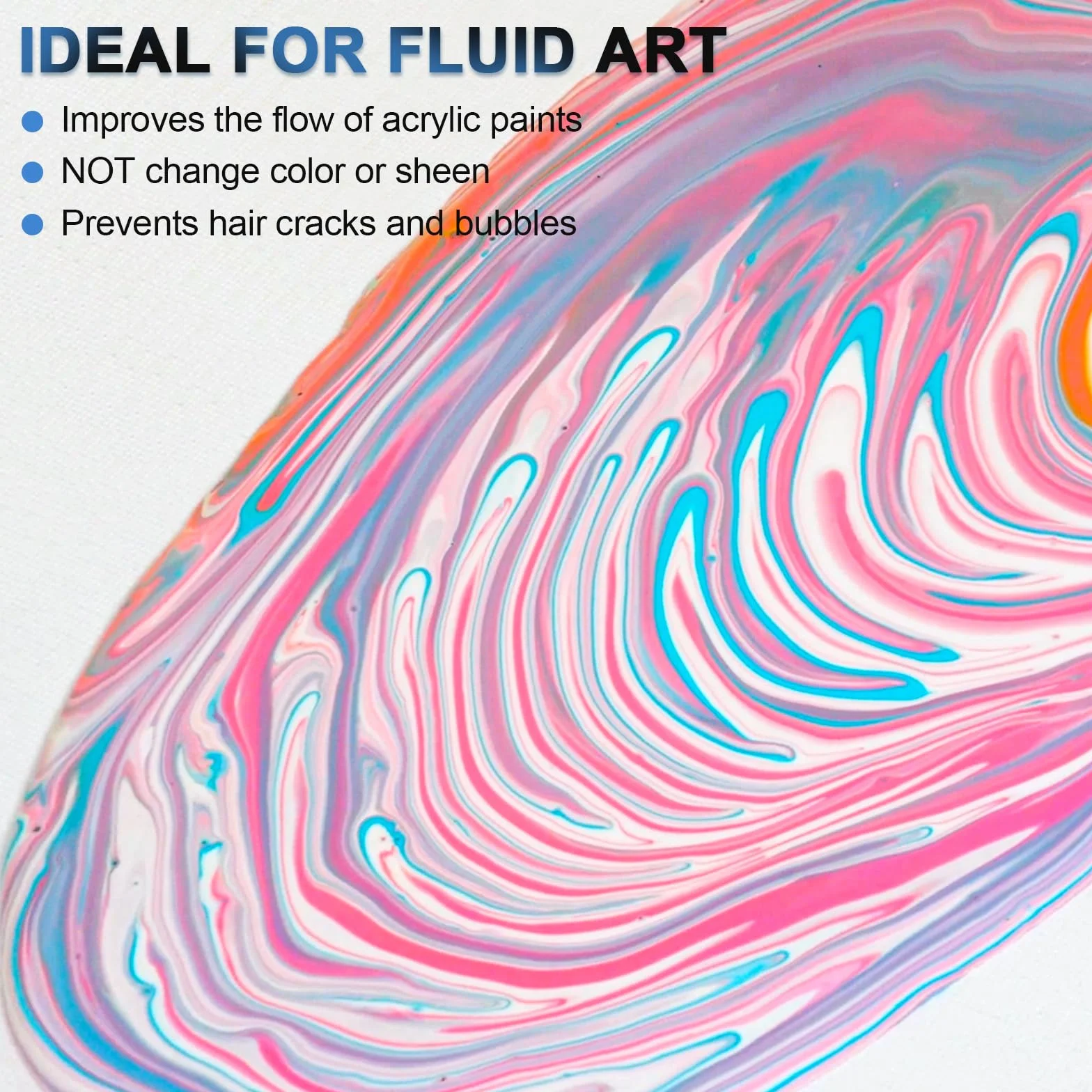 Nicpro 1000 ml Medio de Vertido para Pintura Acrílica, Diluyente para Pintura Acrílica, Medio de Fluidez Acrílica que Mejora la Consistencia del Flujo