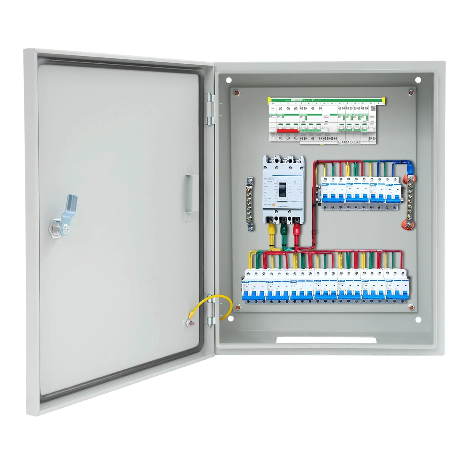 Caja de distribución 40 x 20 x 50 cm, resistente al agua, armario de acero para exteriores con cerradura de seguridad, caja de control para aplicaciones interiores y exteriores
