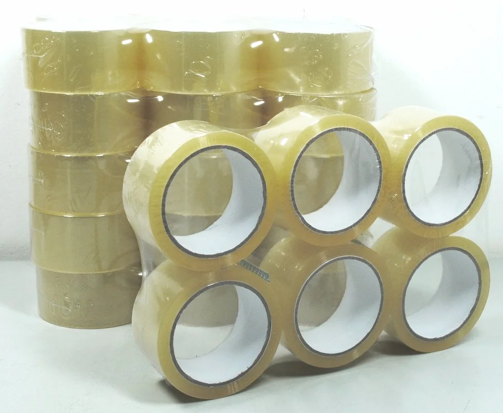 36 rollos de cinta adhesiva para paquete, 66 m, transparente