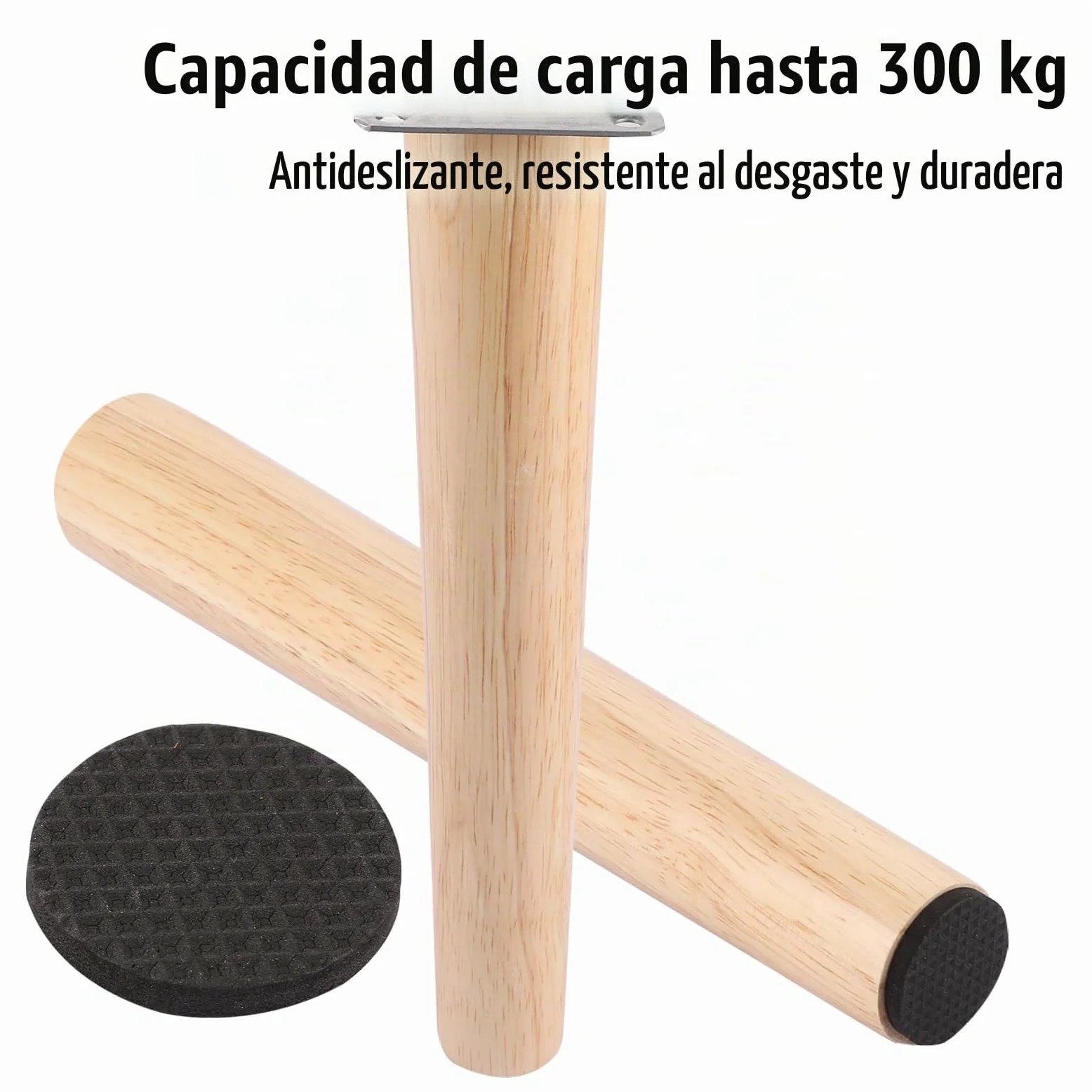 AKOLAFE 4 patas para muebles de madera de roble, 30 cm, patas de madera robustas, patas de muebles redondas, con placas de montaje y tornillos, para cama, armario, silla, mesa