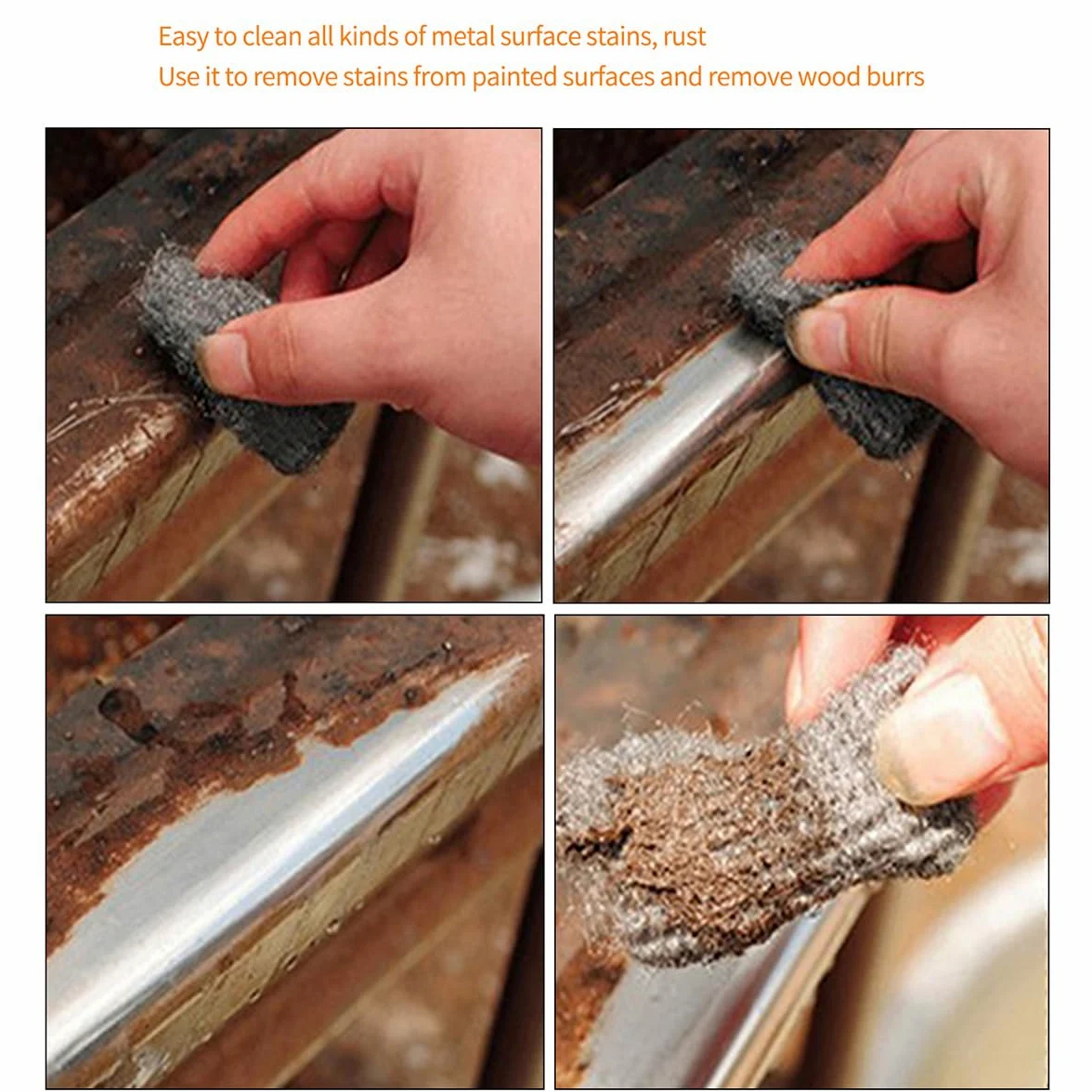 Meccion Lana de Acero Grados 0000 Ultrafina 3 Bobina Steel Wool para Abrillantar, Limpieza y Eliminación de Óxido Utilizado en Madera, Vidrio y Metal