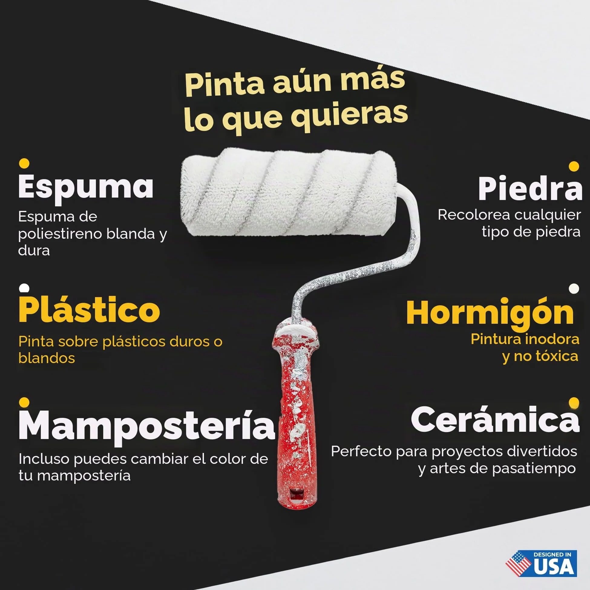Pintura Multisuperficie - Pintura Impermeable Multiusos para Baño, Bañera, Azulejos, Lavabo, Muebles de Cocina, Encimeras, Madera, Mobiliario - Mate, 250ml (Negro)