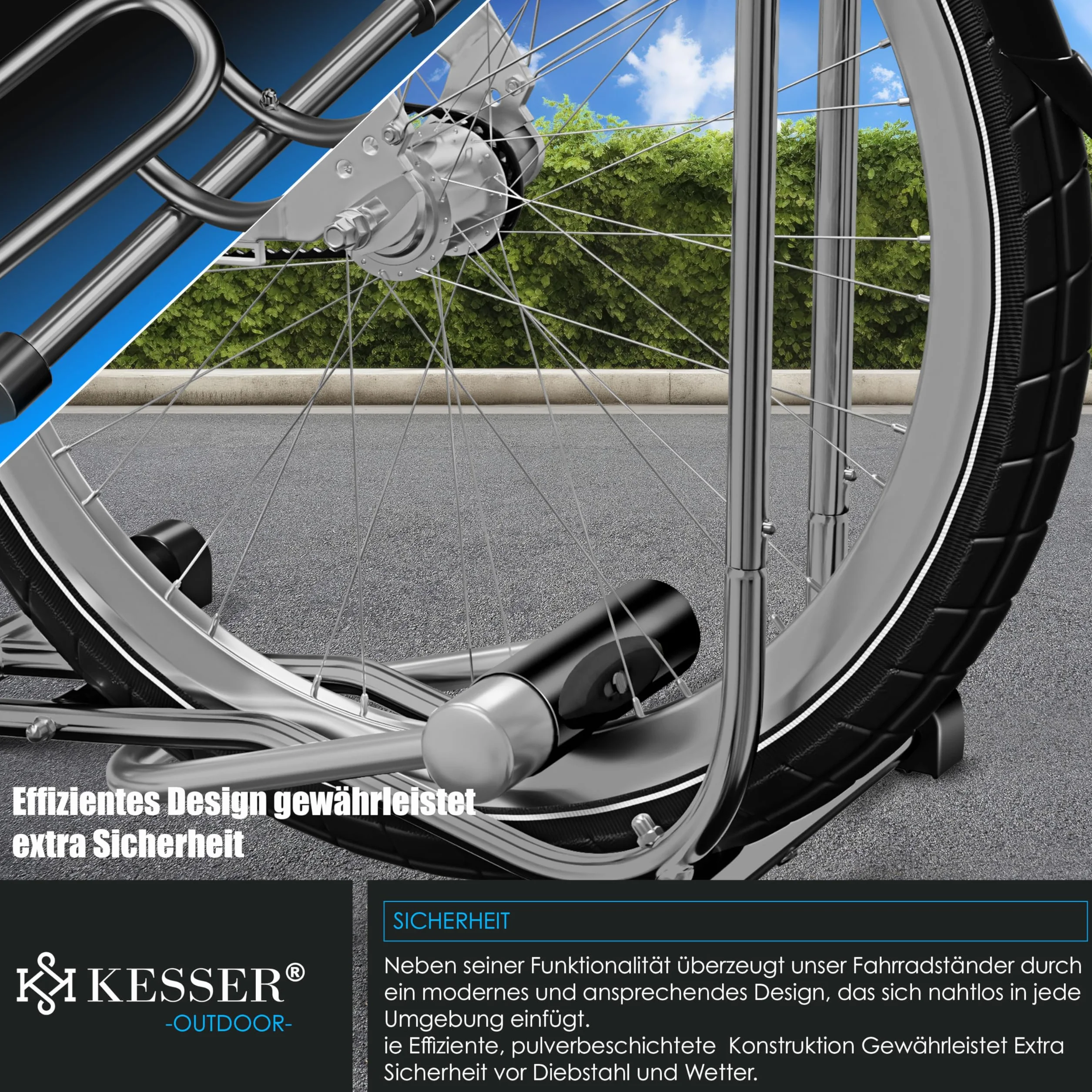 KESSER Soporte de bicicleta para bicicleta de montaña, eléctrica, ciudad, carretera, MTB, soporte de suelo independiente