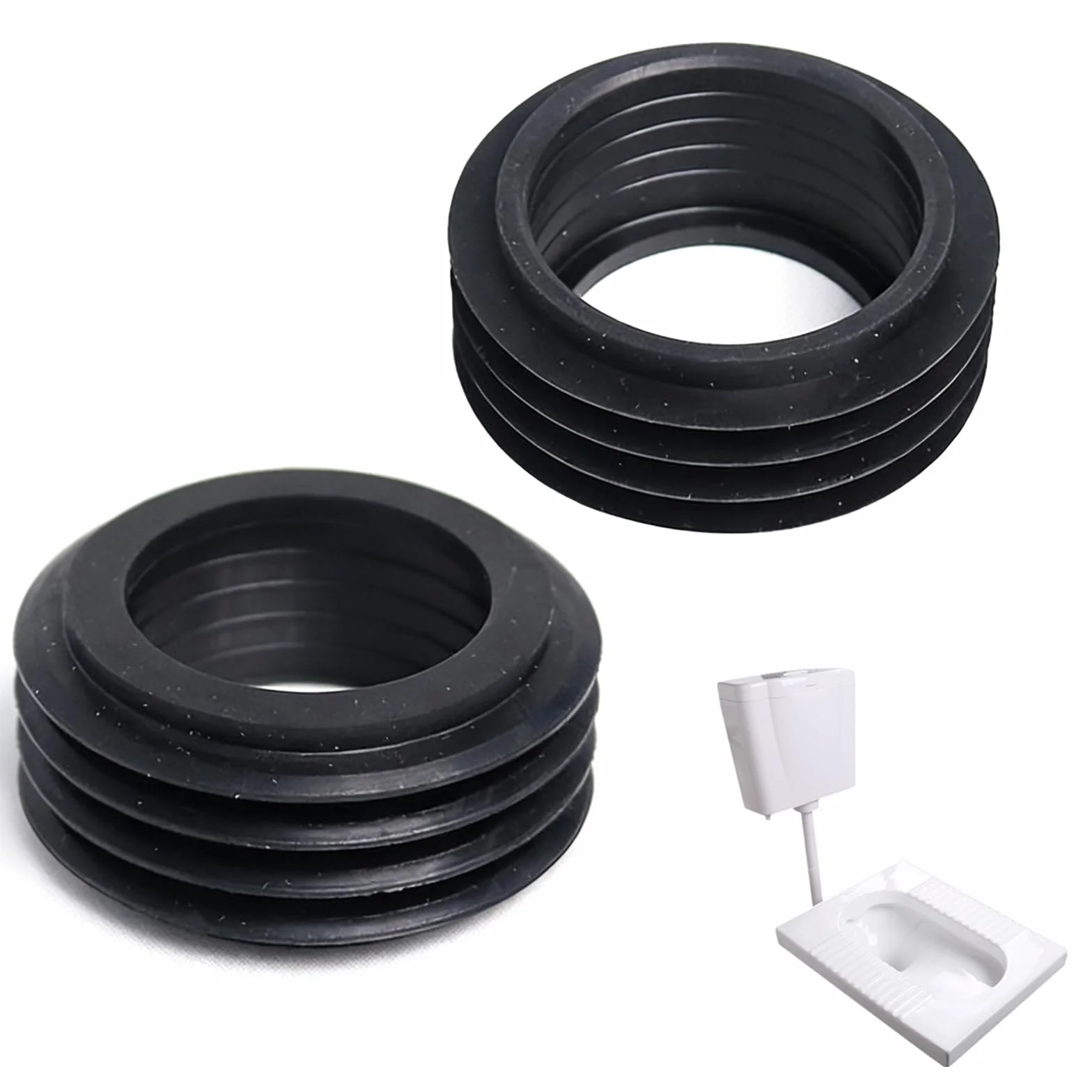 Conector de Tubo de Desagüe para Inodoro Manguito de Goma 60 mm 36-45 mm 25 mm