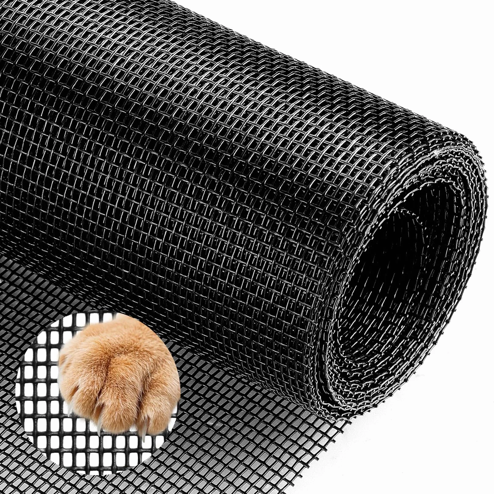 Rejilla protectora para gatos, 1,22 x 2,55 m, pantalla para mascotas, puerta, protección contra insectos, ventana, mosquitera de tela, mosquitera a prueba de gatos, mosquitera para puertas