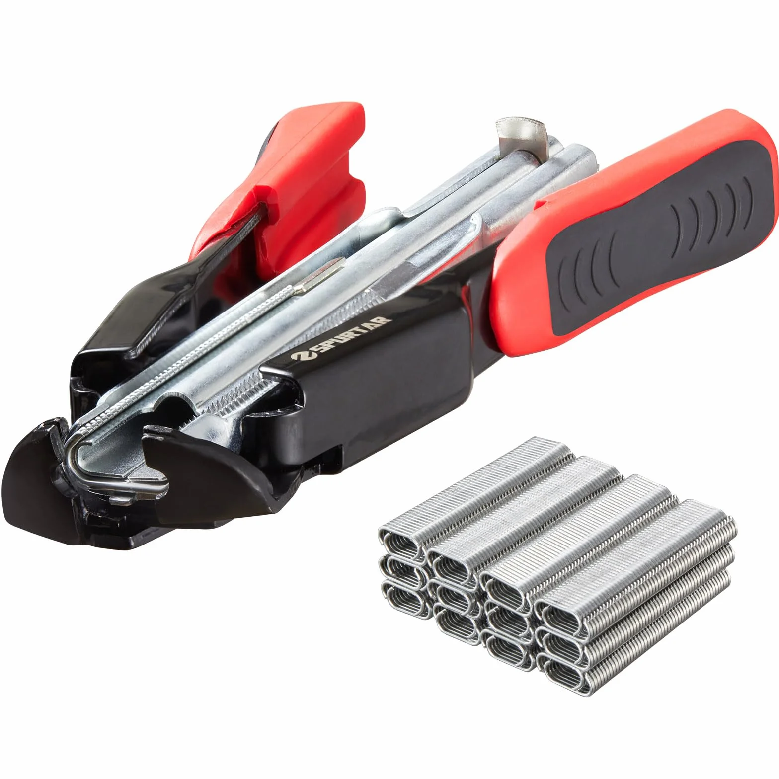 Spurtar Kit de alicates de anillo de cerdo con 1200 anillos de alimentación automática de 20MM pulgadas con resorte para alambre de pollo, valla y jaula de animales, red de aves de corral