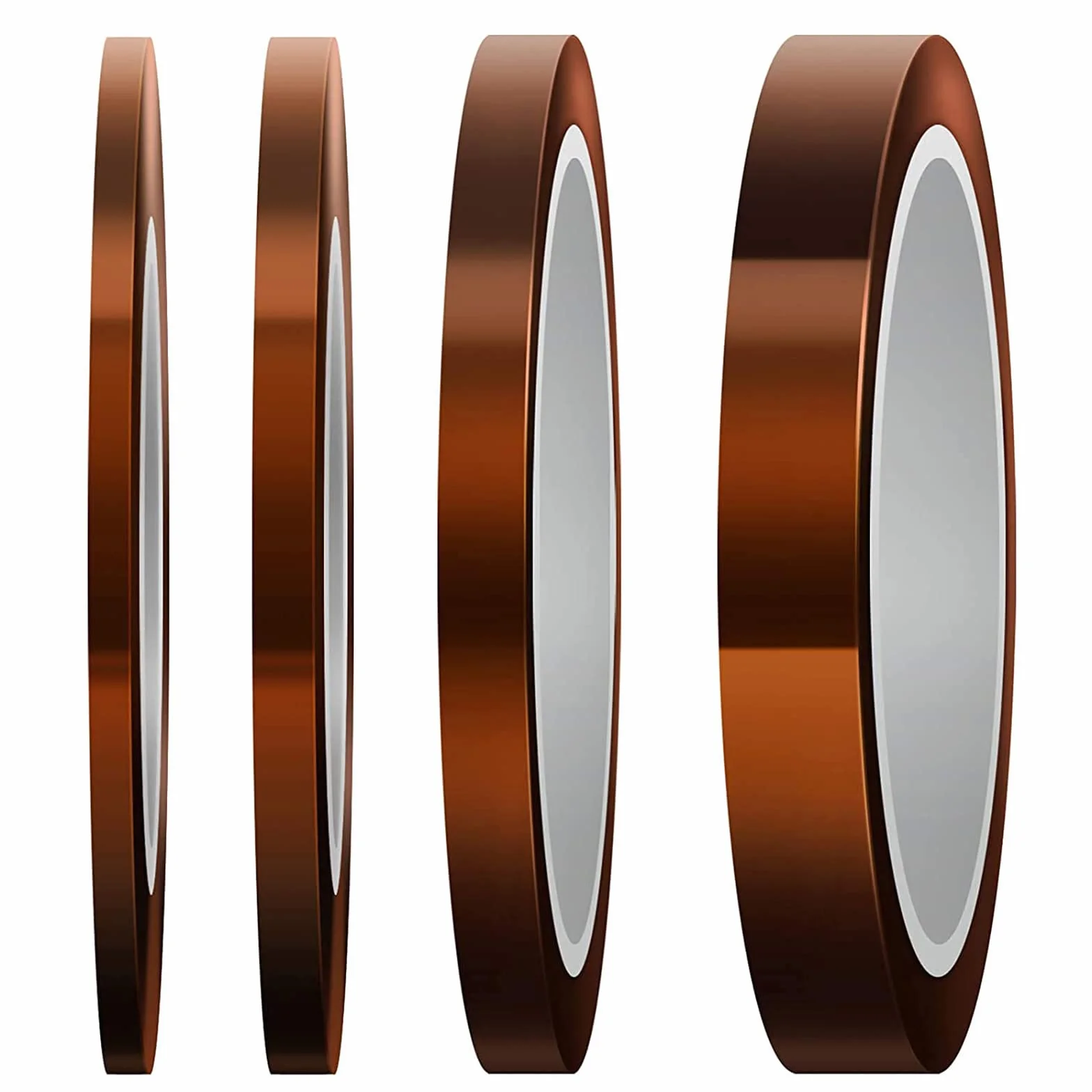 LUTER - Cinta adhesiva de alta temperatura, 4 rollos resistentes al calor, para sublimación, impresora 3D, soldadura a la onda (3 mm/5 mm/8 mm/12 mm x 33 m, leonado)