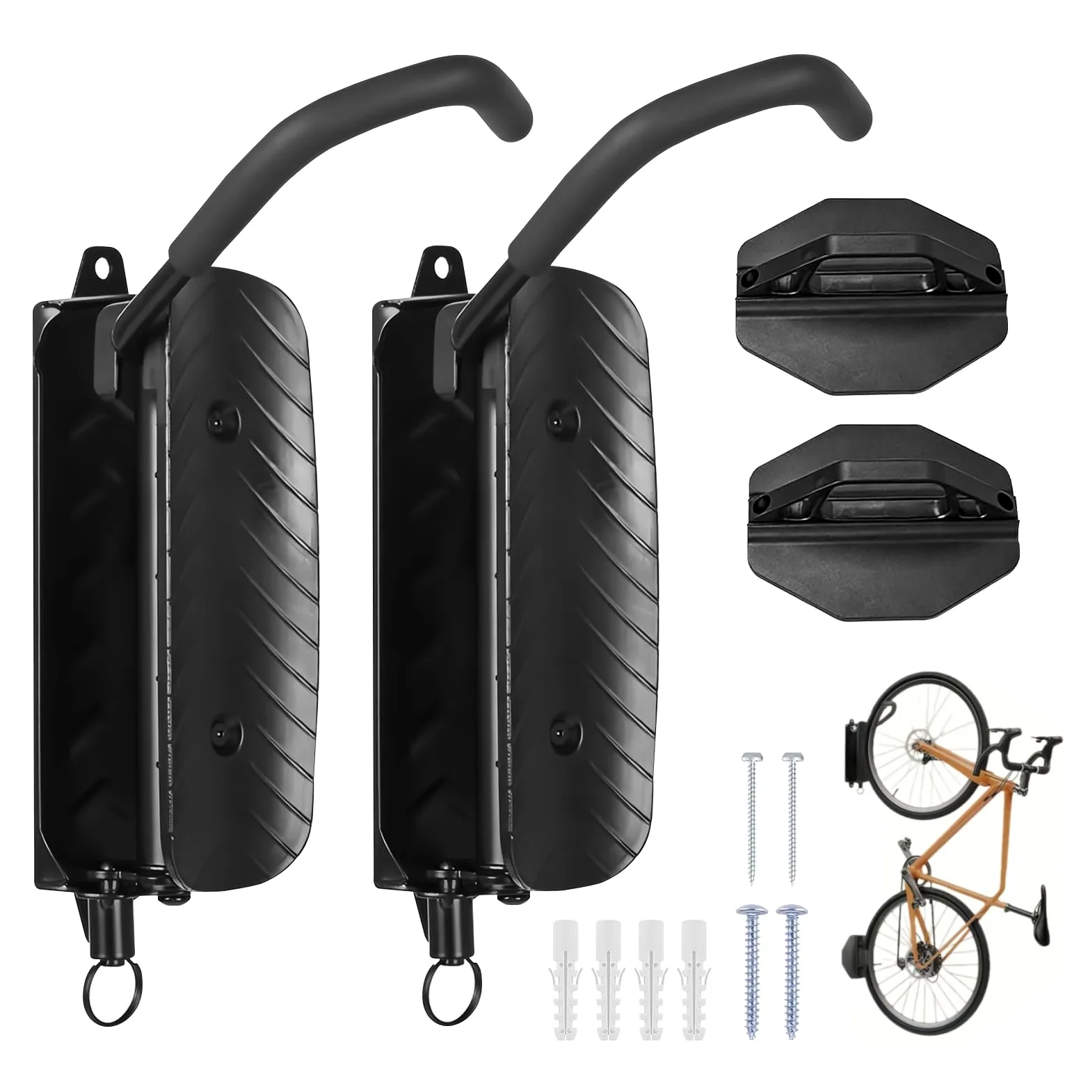 2 Paquete Soporte Bicicletas Pared Giratorio, Soporte Vertical de Pared Giratorio para Bicicletas, MTB y Bicicleta de Carretera Soporte Bicicleta Pared Giratorio Vertical para Garaje/Interiores