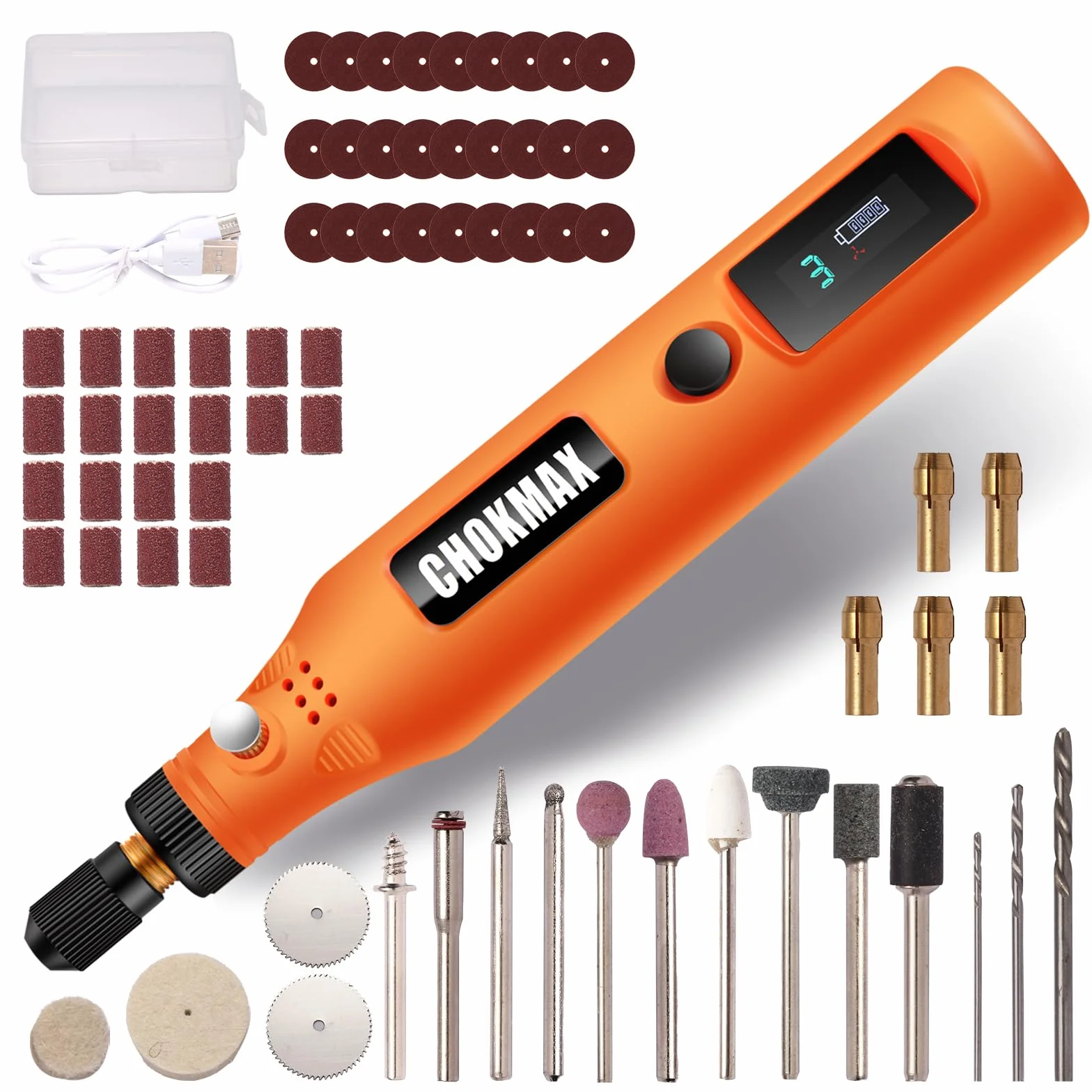 Mini Herramienta Multifuncional, Kit de Lijadora de 3 Velocidades con 72 Piezas de Accesorios, Carga Tipo-C, Herramienta Artesanal para Grabar, Lijar, Pulir, Taladrar, Lijar