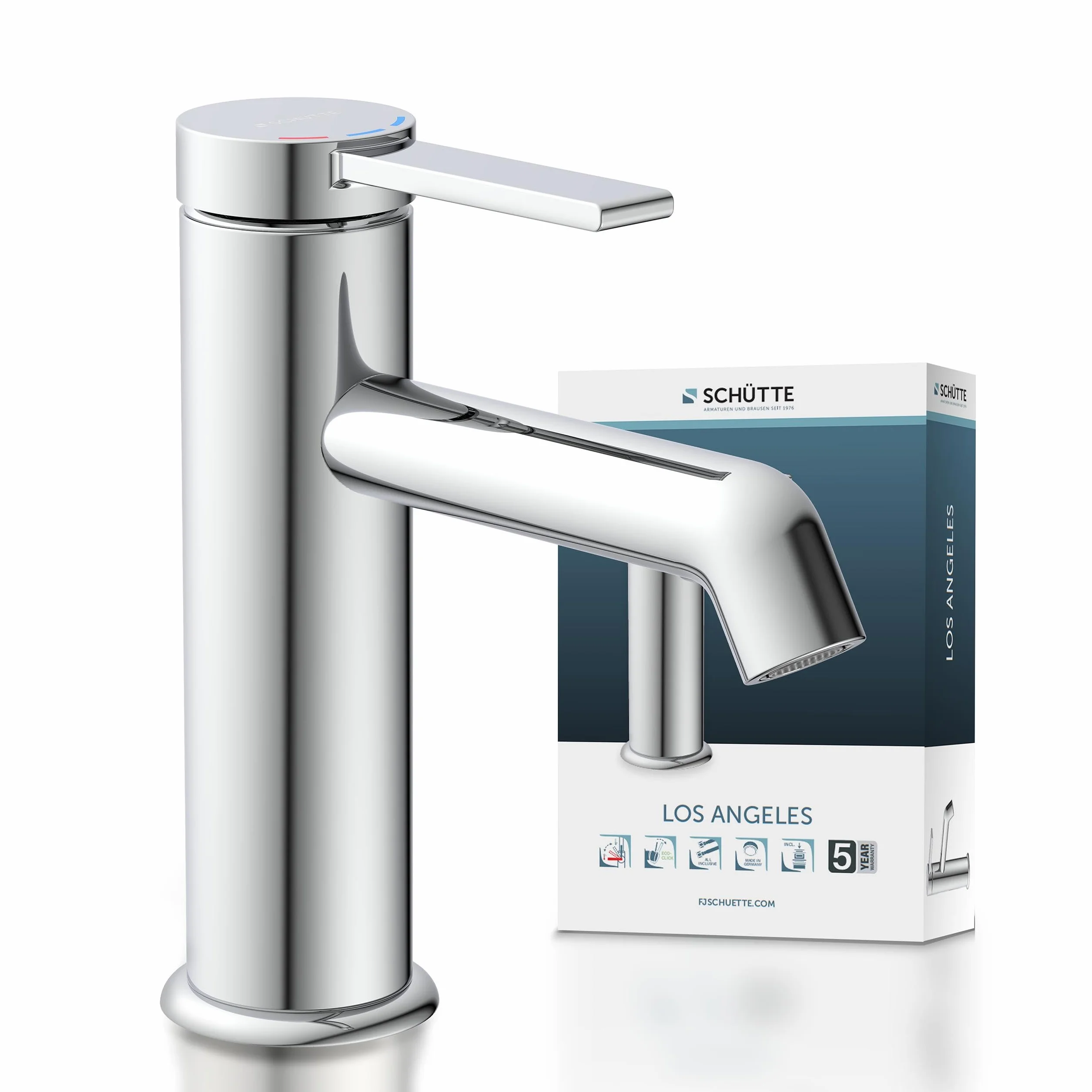 SCHÜTTE LOS ANGELES 33100 LOS ANGELES 33100 - Grifo monomando para baño con tapón de desagüe (cromado)