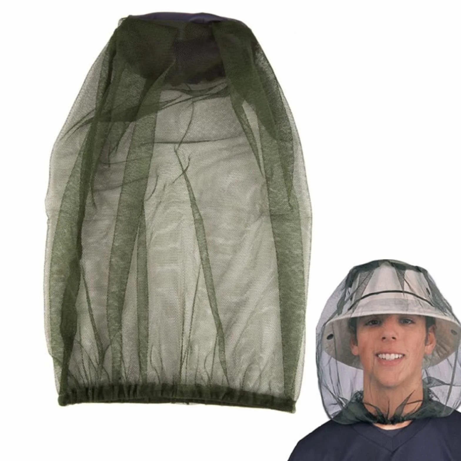 Mosquitera de Cabeza Anti Mosquitos para Pescar, Caminar, Acampar