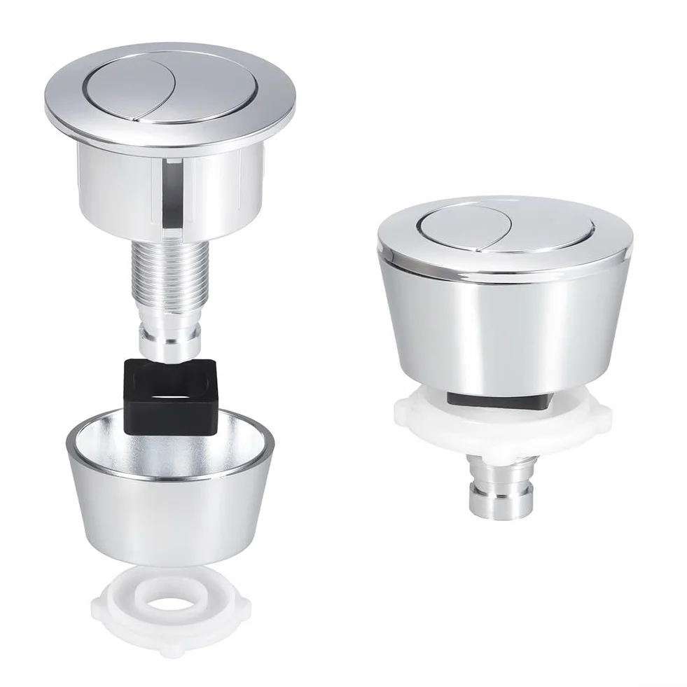 Doble descarga kit botón inodoro latón cepillado 20mm 40mm agujero tapa cisterna accesorios instalación