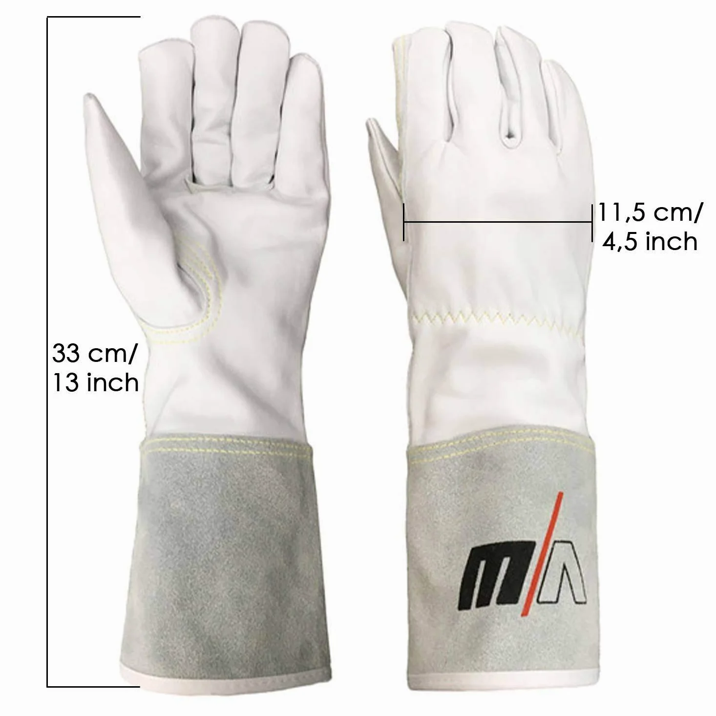 VECTOR WELDING Guantes de sudor - Guantes largos de trabajo - Cuero - Resistente al calor - Talla única