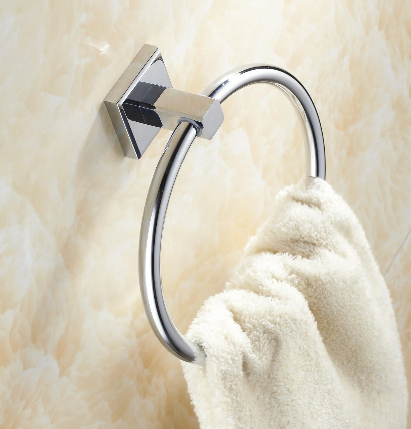 Aothpher Wall anillo de toalla montado en la cocina titular de baño toalla de cromo del acero inoxidable