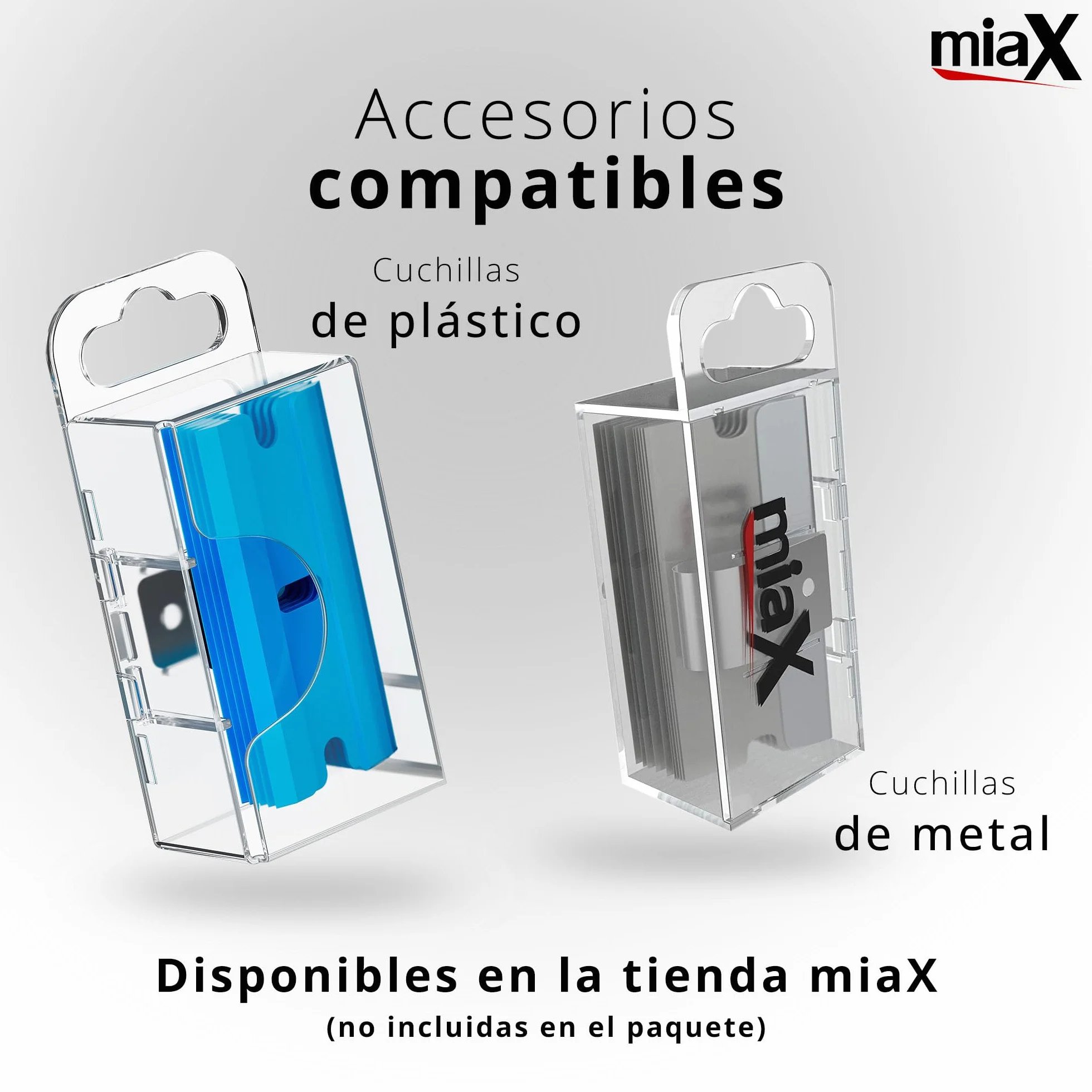 miaX Rasqueta Vitrocerámica Profesional Soft-Touch con Cuchillas Integradas | Rascador para cristal, cocina y hogar, cuchillas de repuesto integradas, agarre cómodo, diseño estable