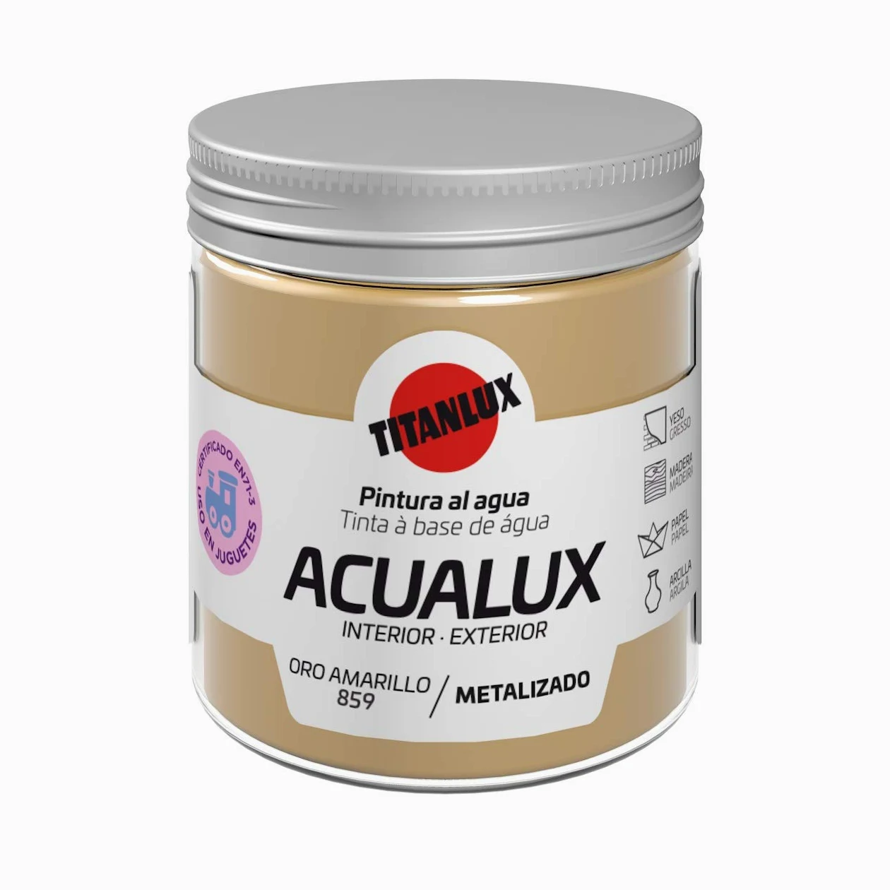 Titan - Acualux Metalizado (250 ml, Oro Amarillo)