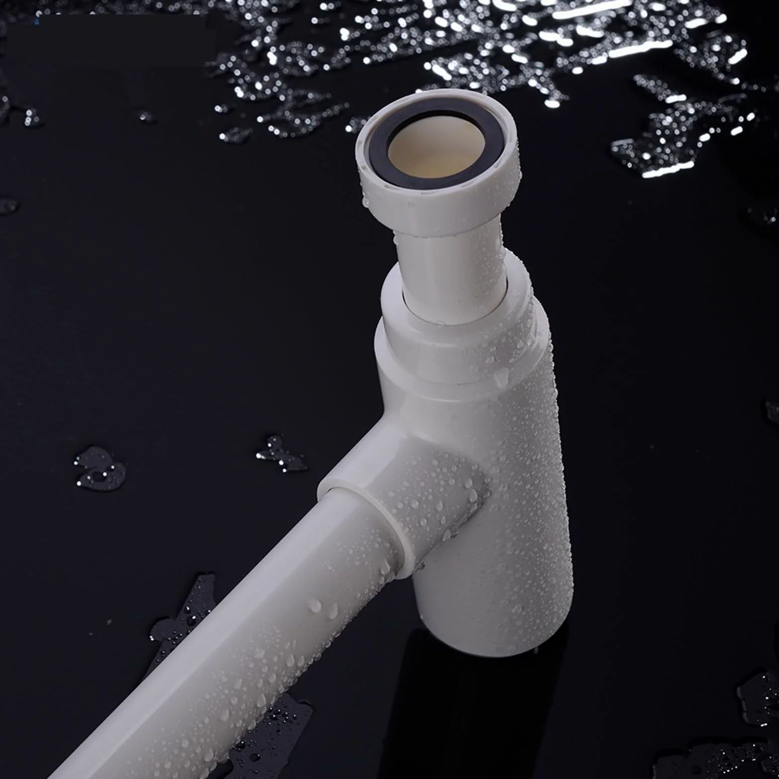 Lavabo sifónico Trampa for Botellas Sifón Redondo ABS Plástico Baño Tocador Lavabo Tubería Residuos Desagüe emergente Blanco con desbordamiento.