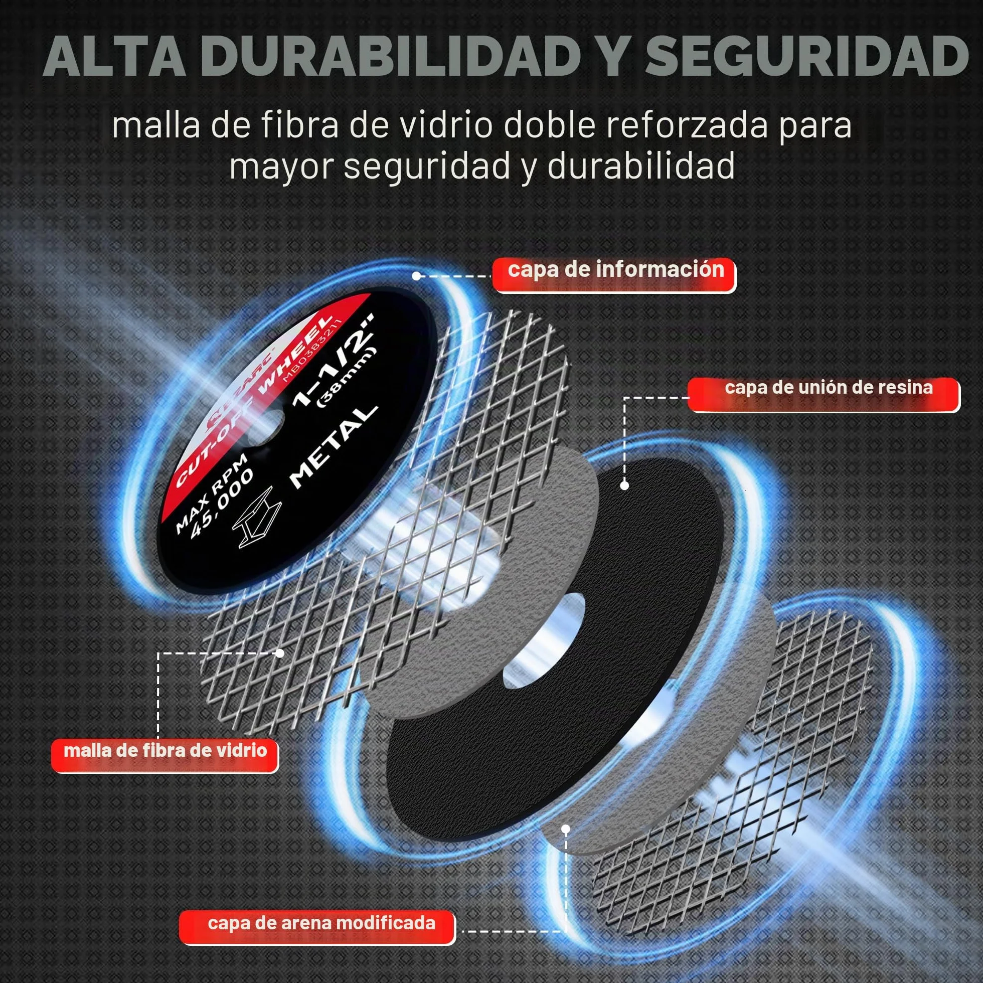EZARC Discos de Corte 32pcs, Ruedas de Corte de 38 mm Para Metal y Acero Inoxidable, Discos de Corte Para Herramientas Rotativas