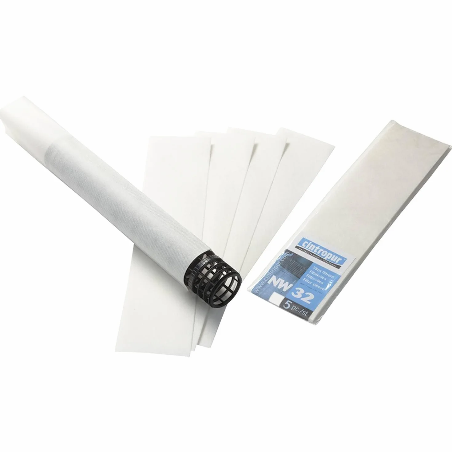 Tela Filtrante Cintropur NW32 de 25 Micras. Cada paquete contiene 5 Telas Filtrantes Desechables y Lavables. Construidos enteramente con materiales sintéticos. Cintropur.
