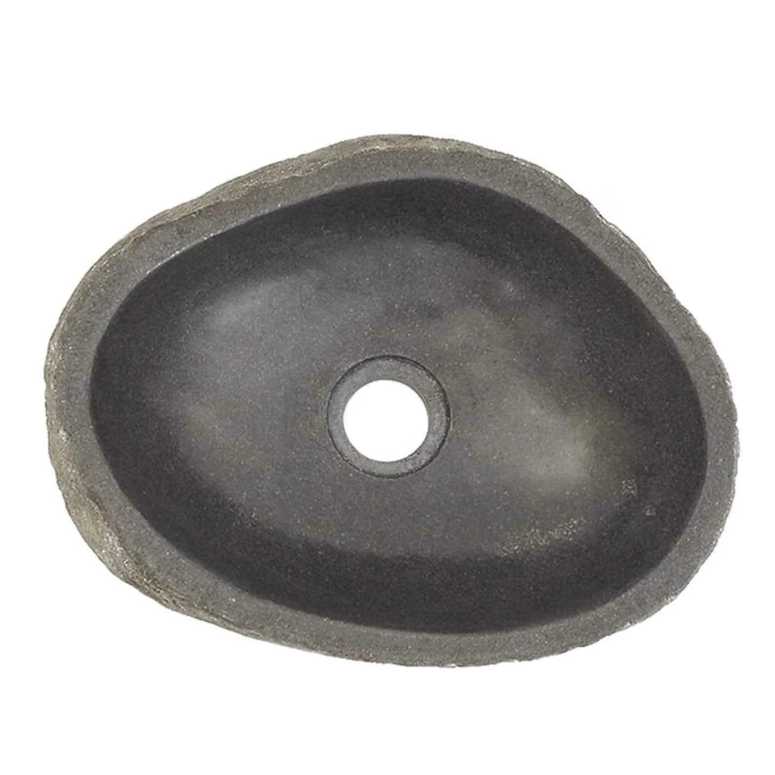 ZEYUAN Lavabo de Piedra de Río Ovalado 29-38 cm, Fregadero Sobre Encimera, Lavamanos para Baño, Lavatorio Casa De Banho