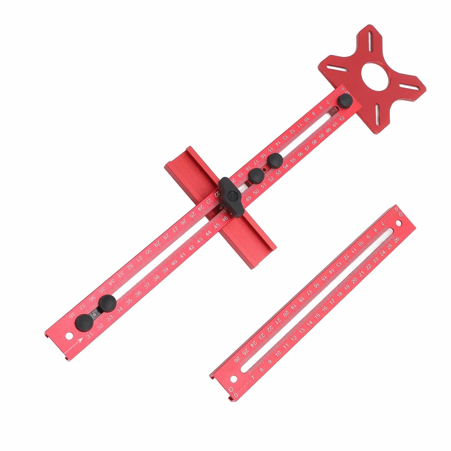 Jig de Corte de Círculo de Aleación de Aluminio para Carpintería de Carpintería, Guías de Enrutadores de Carpintería, Herramienta de Carpintería de Precisión, Recorte y Surcos