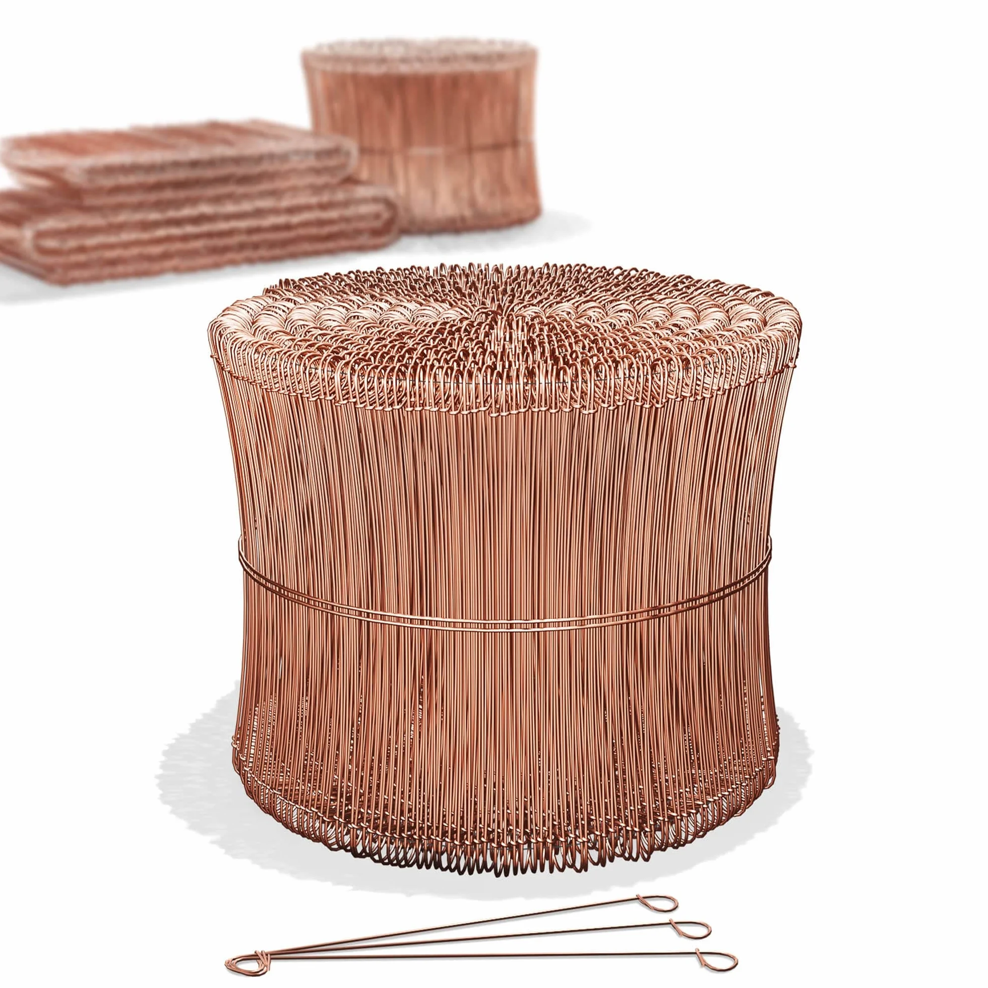 Heimfleiss® Alambre de Atar Hormigón 1,0 x 100-160 mm (1000 uds.) - Cobreado Con Ojales Para Retorcedora - Cierre Para Saco