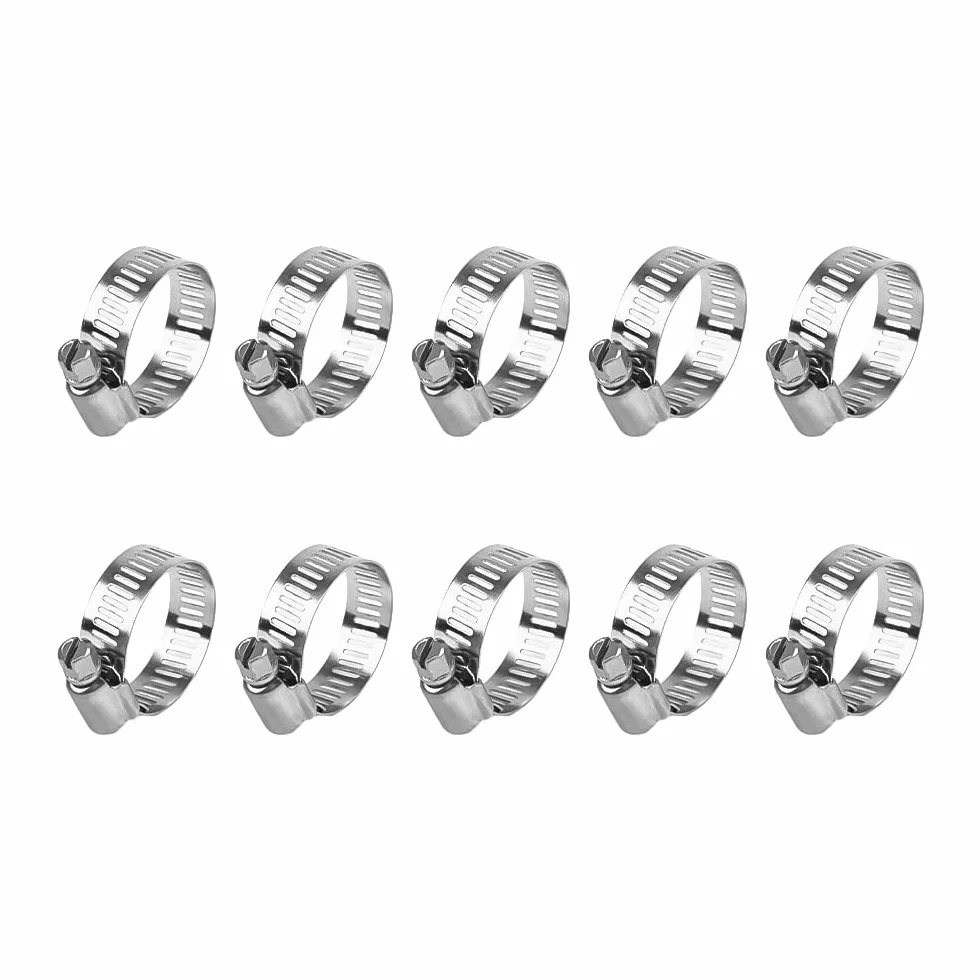 Abrazadera de manguera ajustable de acero inoxidable 6-12mm 10 pcs