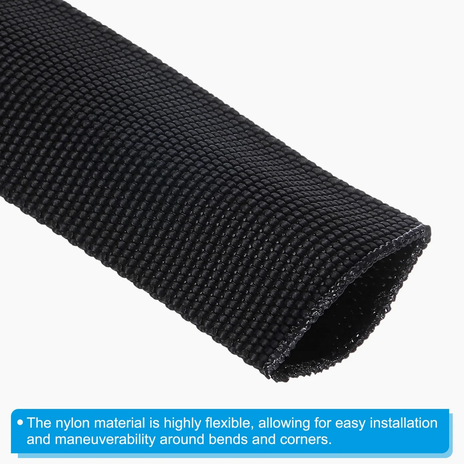 PATIKIL 0.8" Diámetro 24.6 Pies Nylon Protector Manguera Manga, Cable Cubierta Funda Protección para Soldadura TIG Antorcha Hidráulica Manguera, Negro