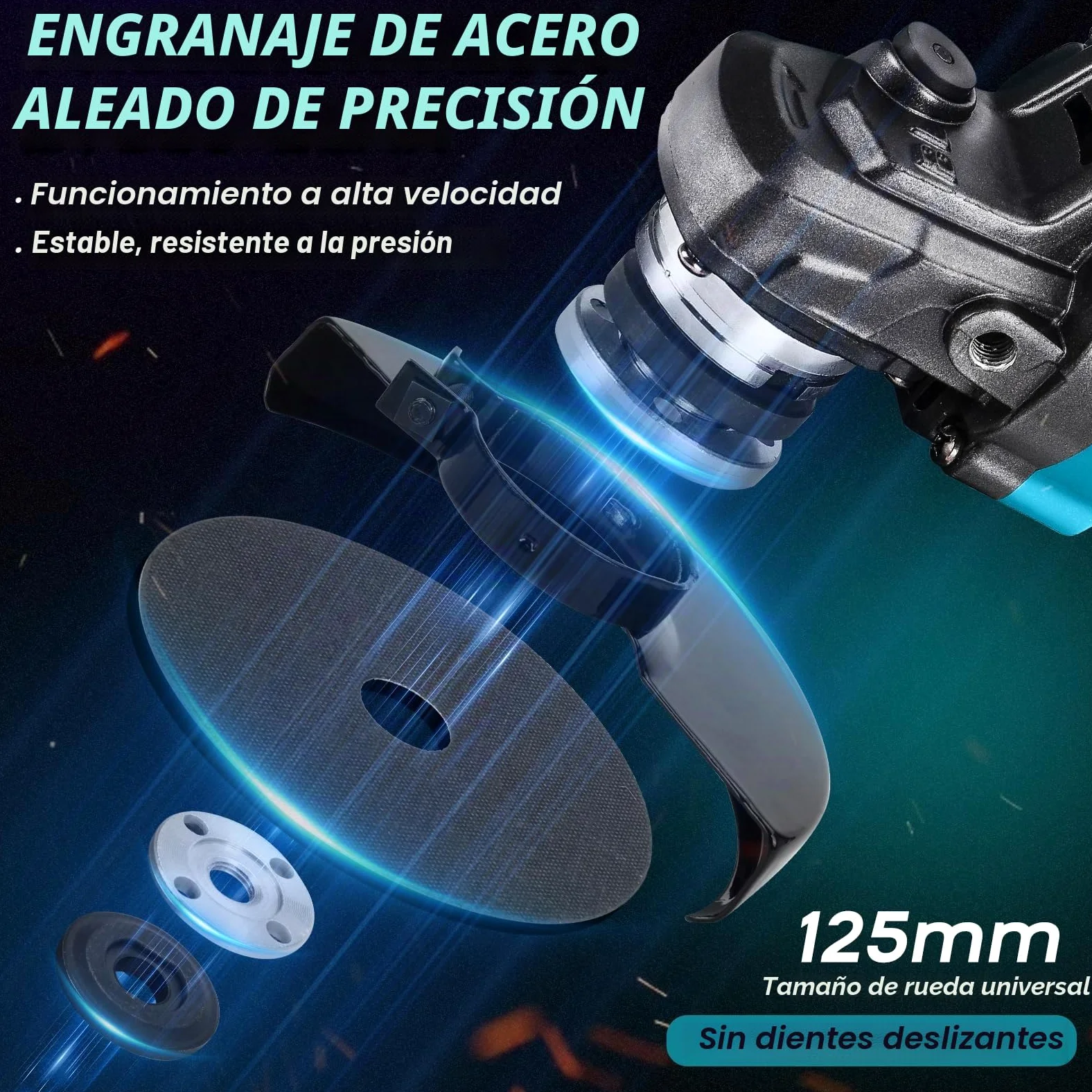 WingFly Amoladora Angular a Batería para Makita 18V, Mini-Amoladora Profesional, 125mm, Motor Sin Escobillas, Protección de Disco, para Cortar, Esmerilar, Pulir